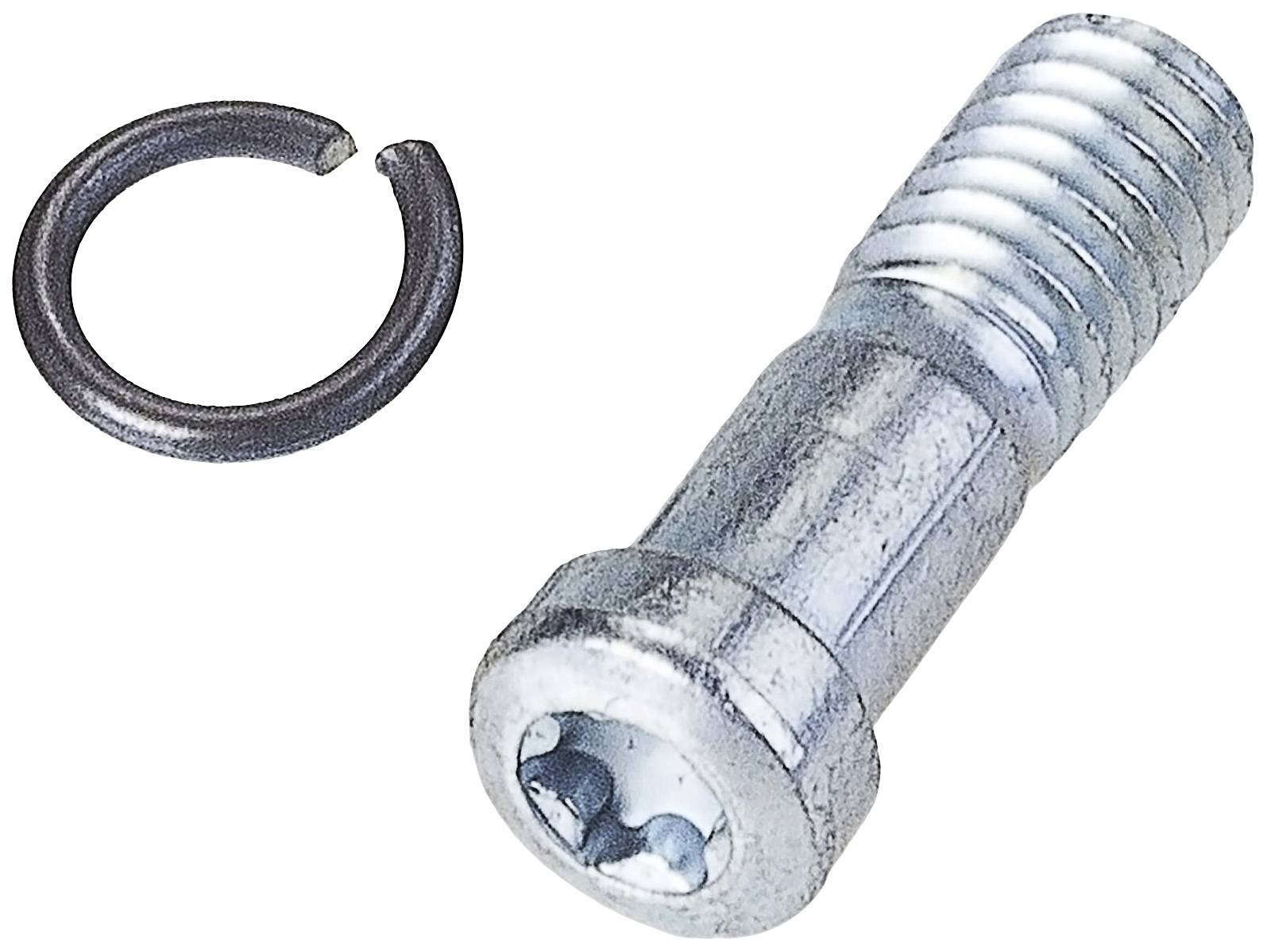 Metallschraube mit Ringsicherung, geeignet für technische Anwendungen oder Maschinenbau.