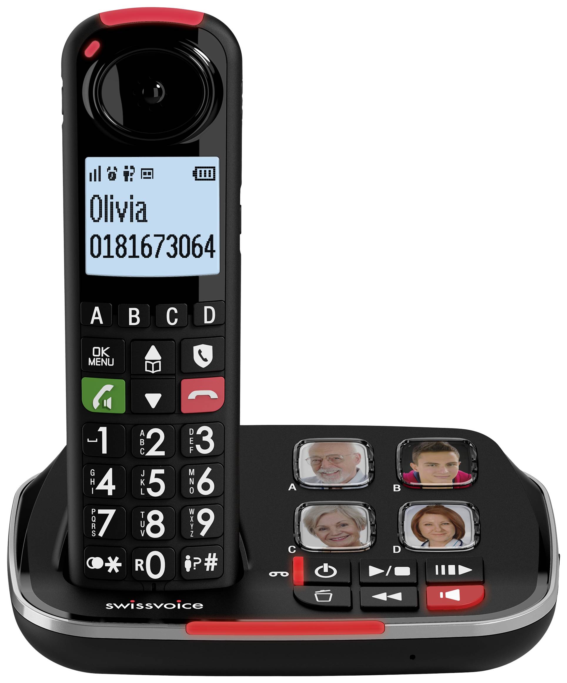 SwissVoice Xtra 2355 Schnurloses Seniorentelefon Anrufbeantworter, Foto-Tasten, Freisprechen, für H