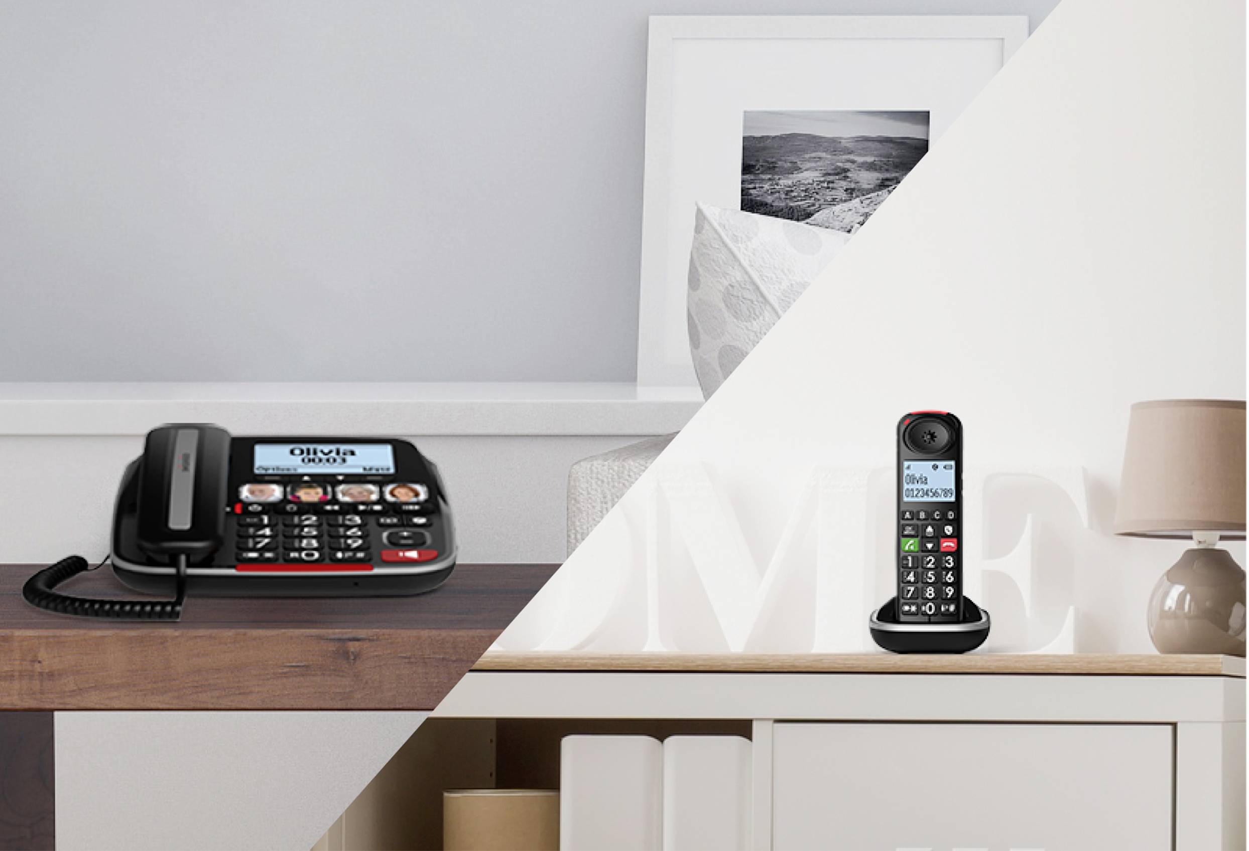 SwissVoice Xtra 3355 Combo Schnurgebundenes Seniorentelefon Anrufbeantworter, Foto-Tasten, Freisprechen, für Hörgeräte kompatibel, inkl. Mobilteil