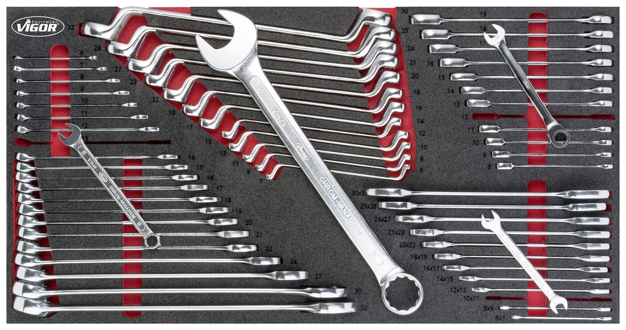 Vigor V6650 V6650 Ring-Maulschlüssel-Satz Schlüsselweite (Metrisch) 8 - 19mm