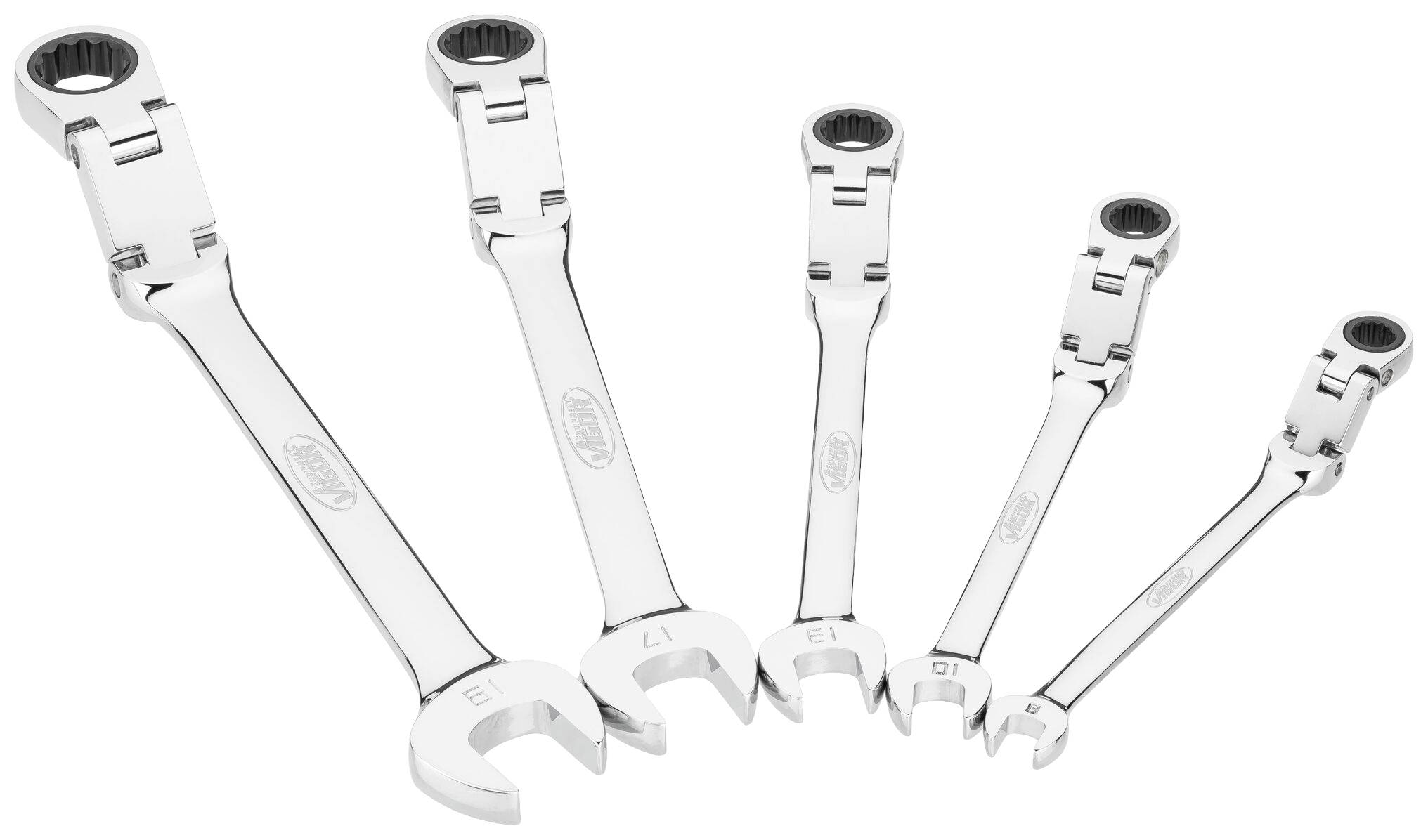 Vigor V6752/5 V6752/5 Gelenk-Ringratschenmaulschlüssel Schlüsselweite (Metrisch) 8 - 19 mm