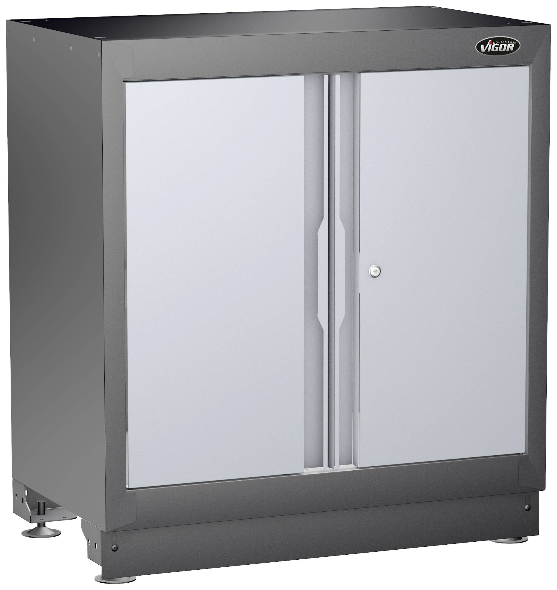 Vigor V6000-02XL V6000-02XL Unterschrank (B x H x T) 500 x 953 x 861 mm Schwarz (RAL 9005), Grau