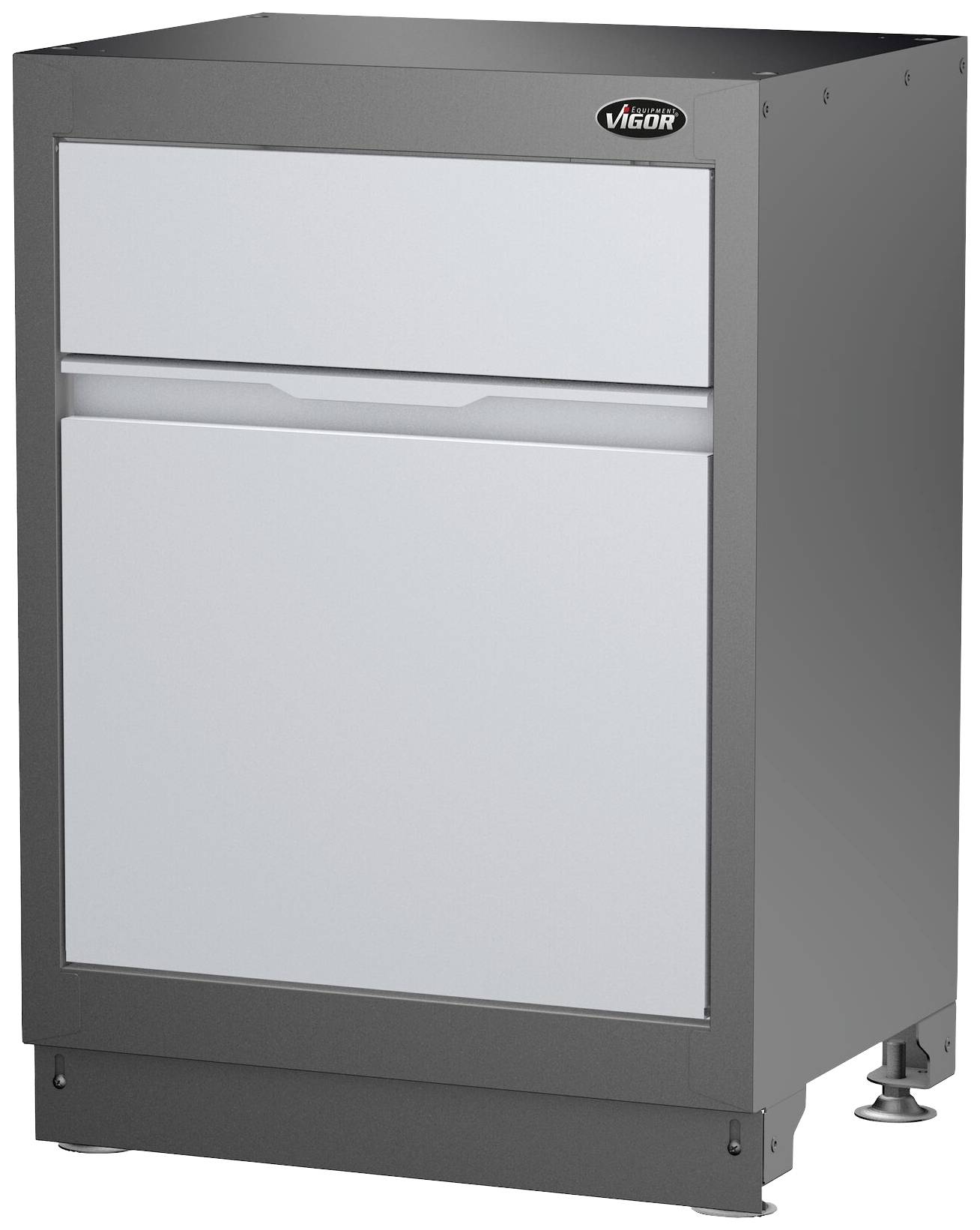 Vigor V6000-033 V6000-033 Unterschrank (B x H x T) 500 x 953 x 676 mm Schwarz (RAL 9005), Grau