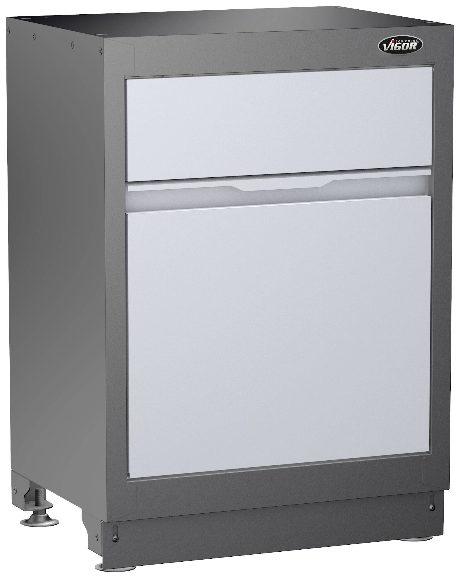 Vigor V6000-033 V6000-033 Unterschrank (B x H x T) 500 x 953 x 676 mm Schwarz (RAL 9005), Grau
