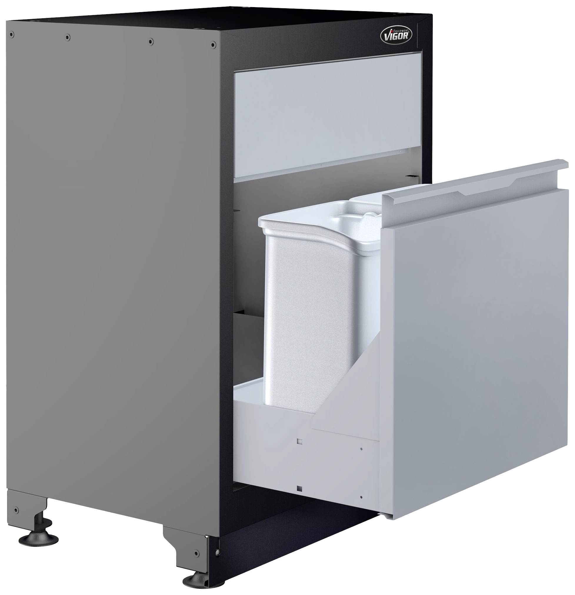 Vigor V6000-033 V6000-033 Unterschrank (B x H x T) 500 x 953 x 676 mm Schwarz (RAL 9005), Grau