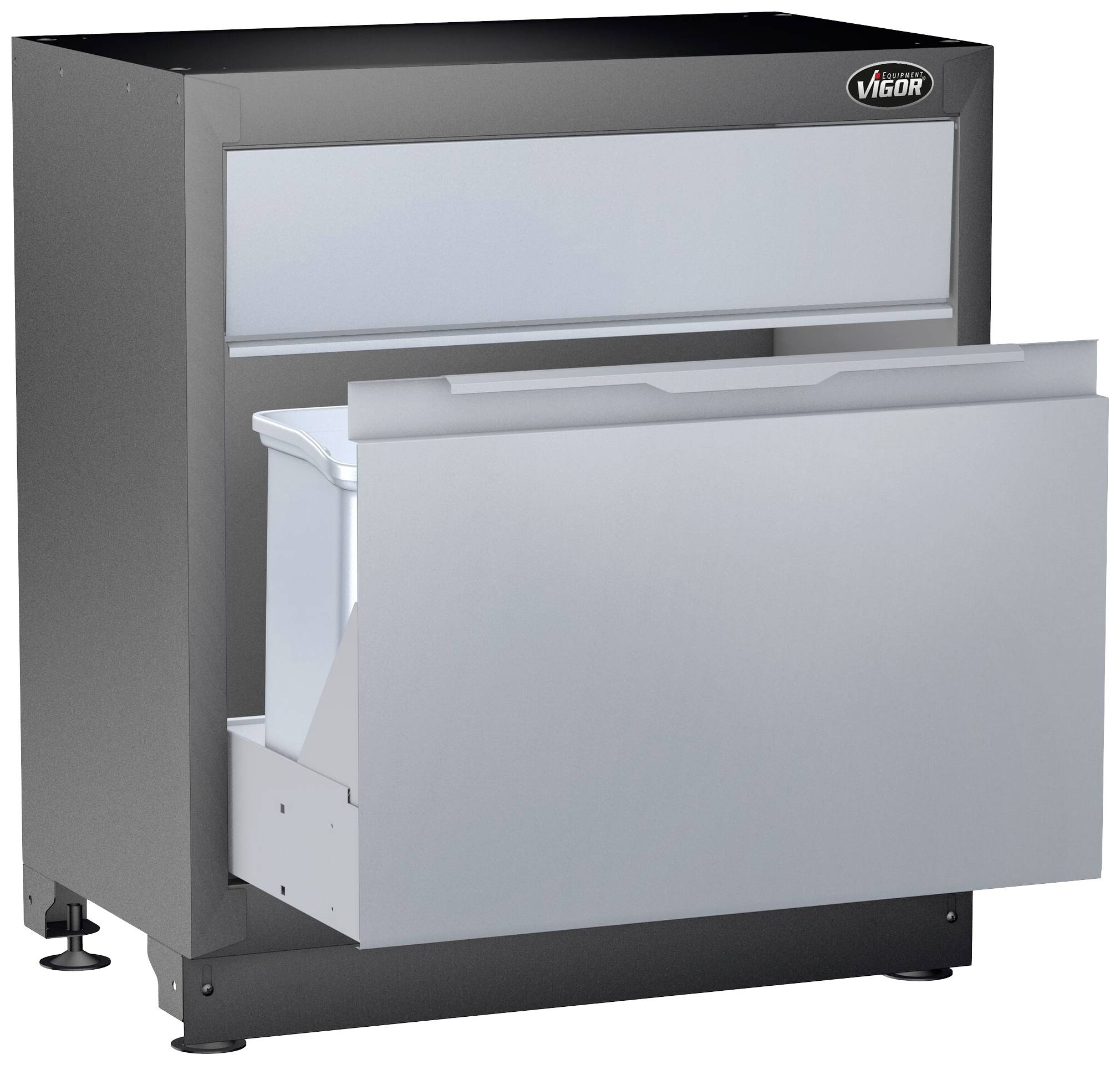 Vigor V6000-033XL V6000-033XL Unterschrank (B x H x T) 500 x 953 x 861 mm Schwarz (RAL 9005), Grau