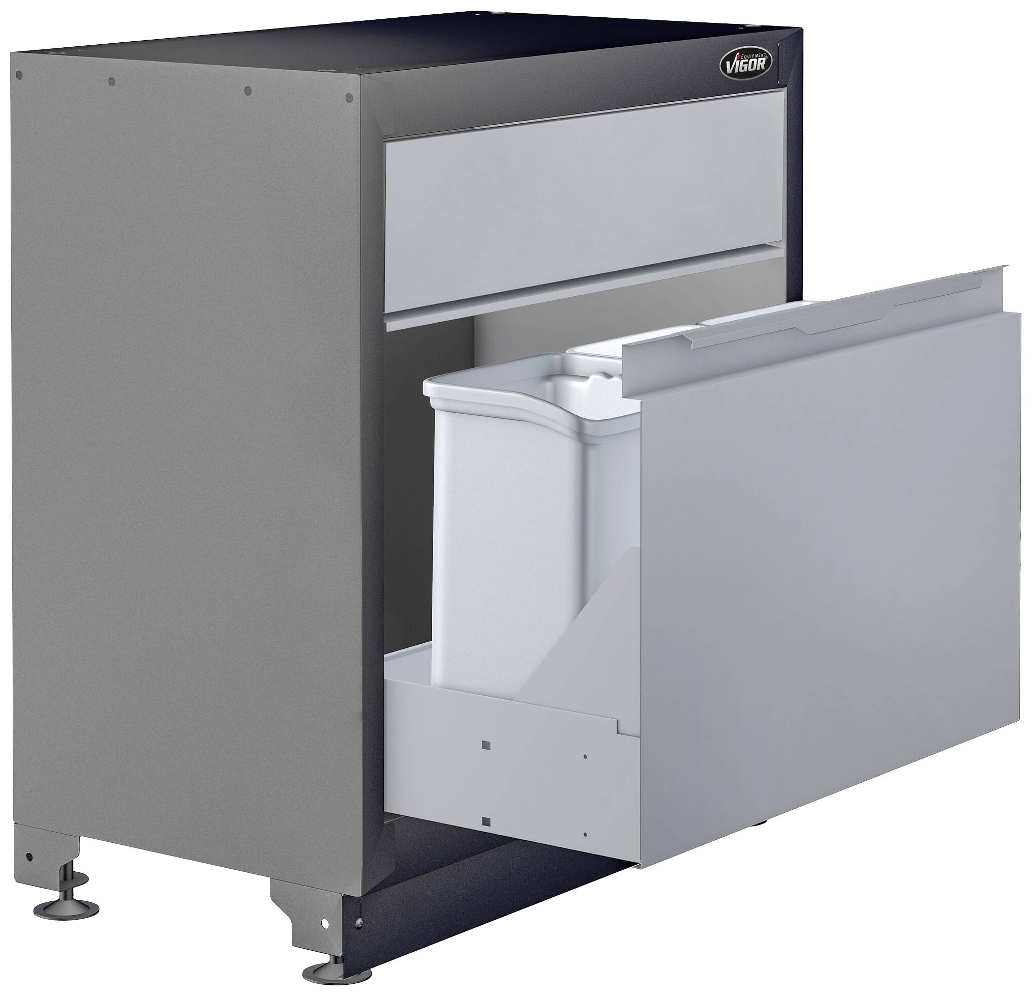 Vigor V6000-033XL V6000-033XL Unterschrank (B x H x T) 500 x 953 x 861 mm Schwarz (RAL 9005), Grau