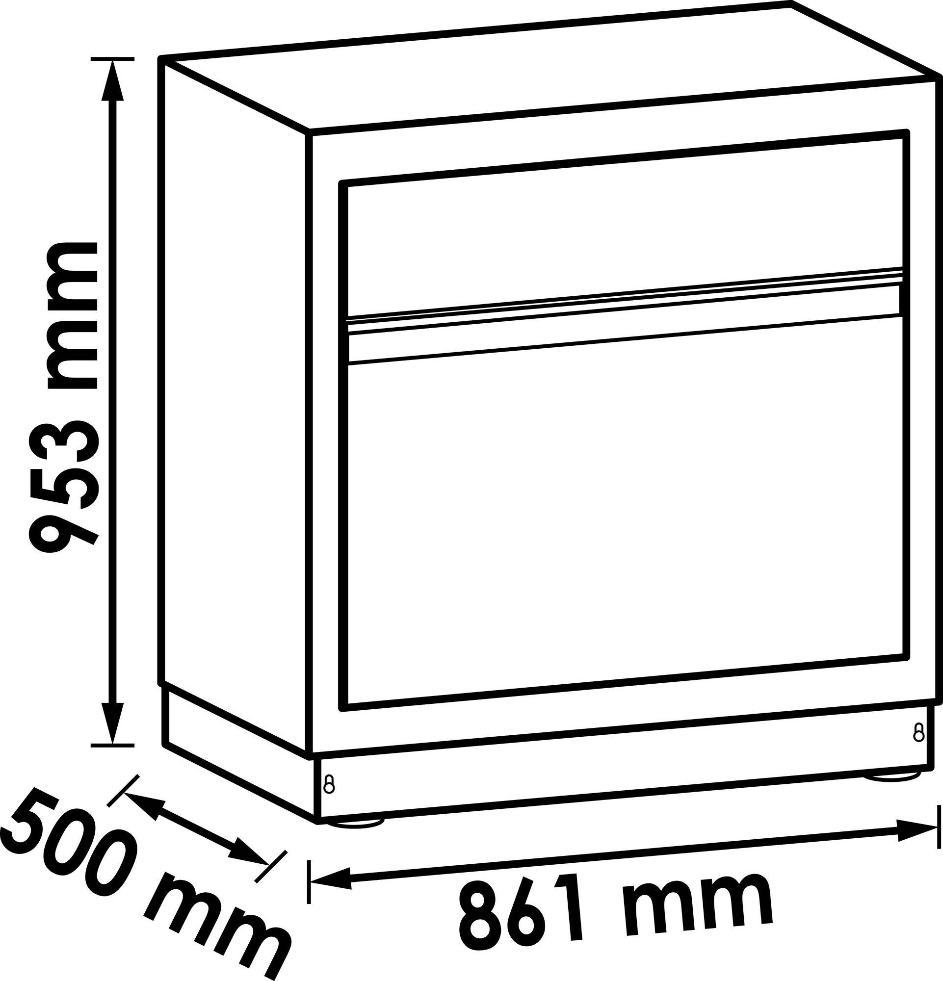 Vigor V6000-033XL V6000-033XL Unterschrank (B x H x T) 500 x 953 x 861 mm Schwarz (RAL 9005), Grau