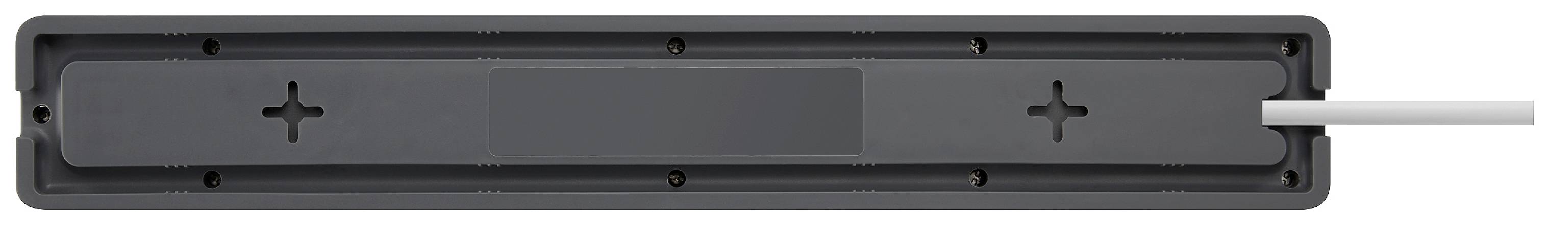 Sygonix SY-5145332 Steckdosenleiste mit Schalter 12fach Weiß, Grau Schutzkontakt 1St.