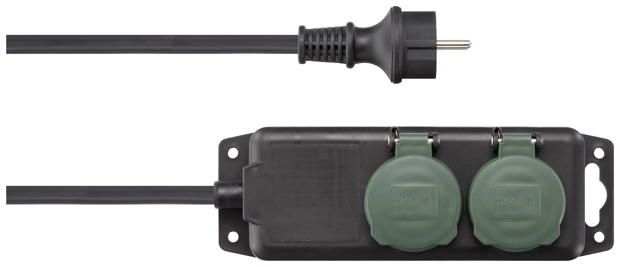 Sygonix SY-5145338 Steckdosenleiste Schwarz, Grün Schutzkontakt 1St.