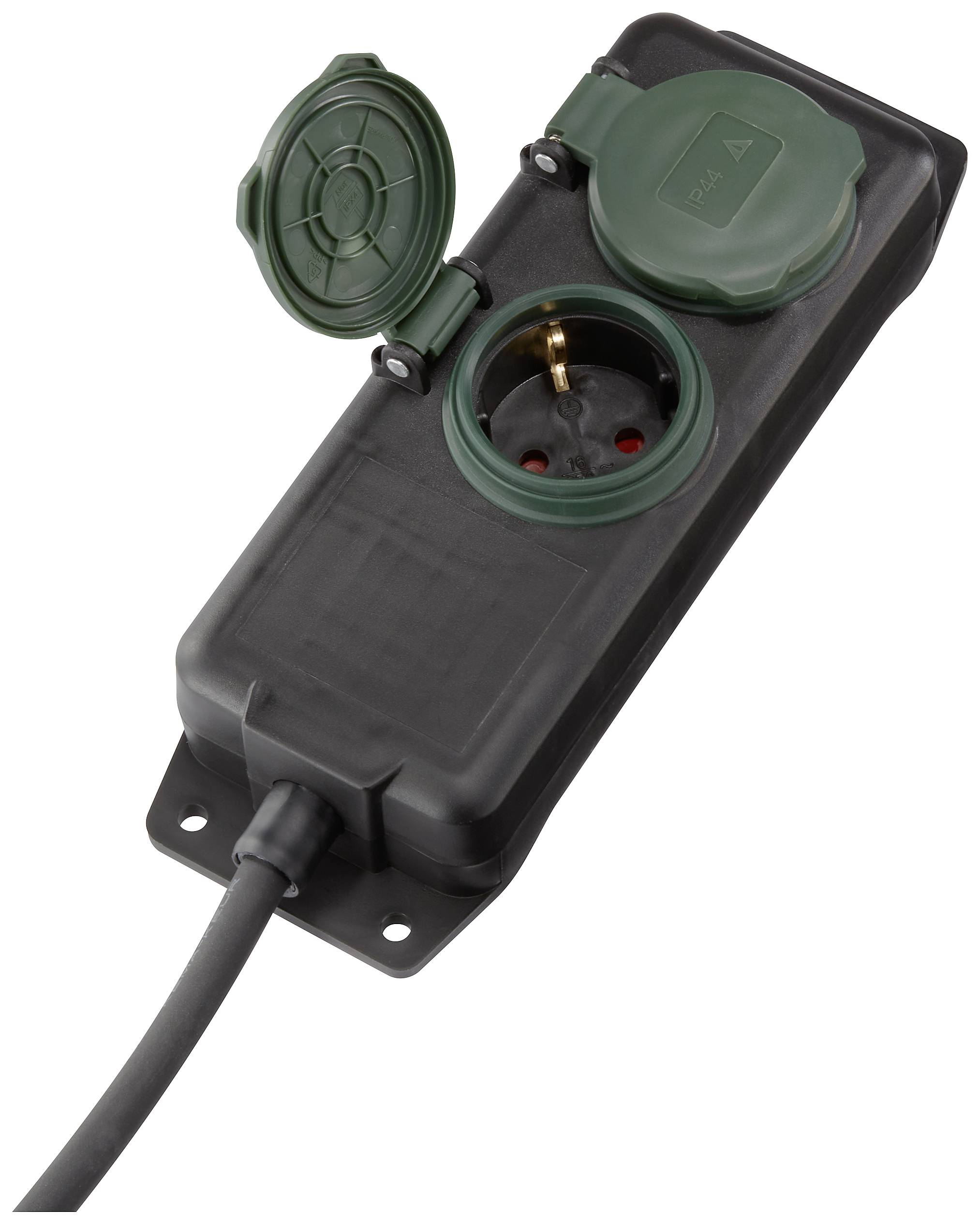 Sygonix SY-5145338 Steckdosenleiste Schwarz, Grün Schutzkontakt 1St.