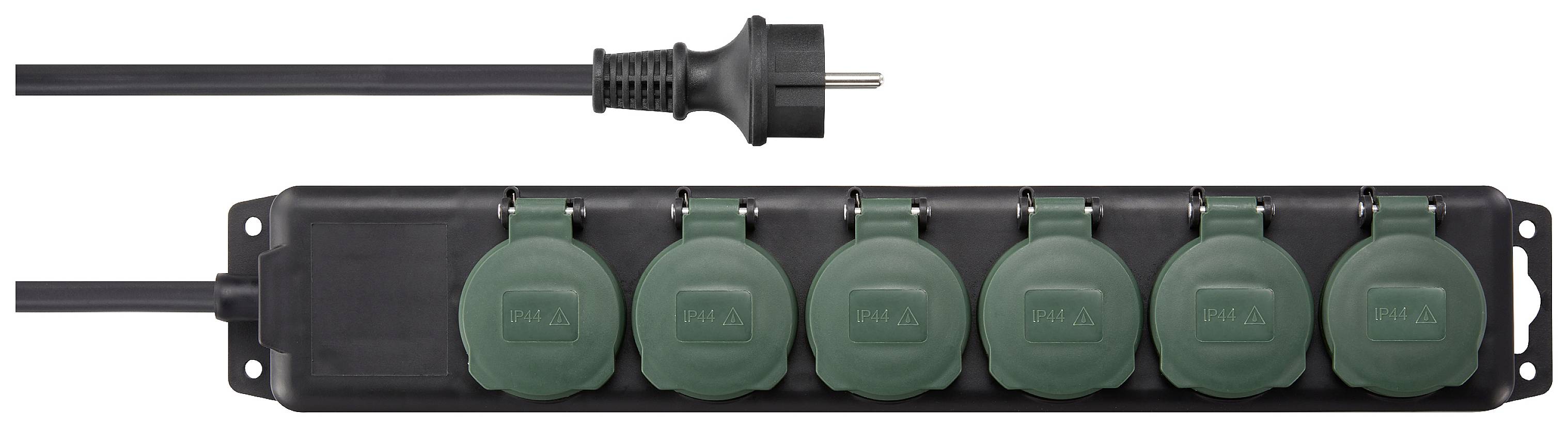 Sygonix SY-5145342 Steckdosenleiste Schwarz, Standard-Grün (seidenmatt) Schutzkontakt 1St.