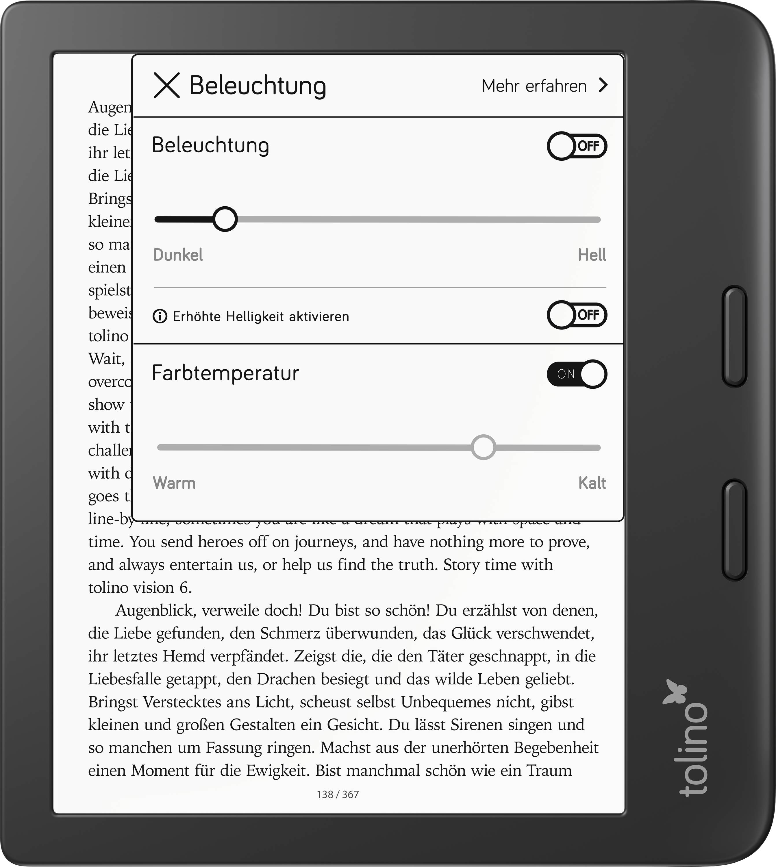 Tolino Vision 6 eBook-Reader 17.8 cm (7 Zoll) Schwarz