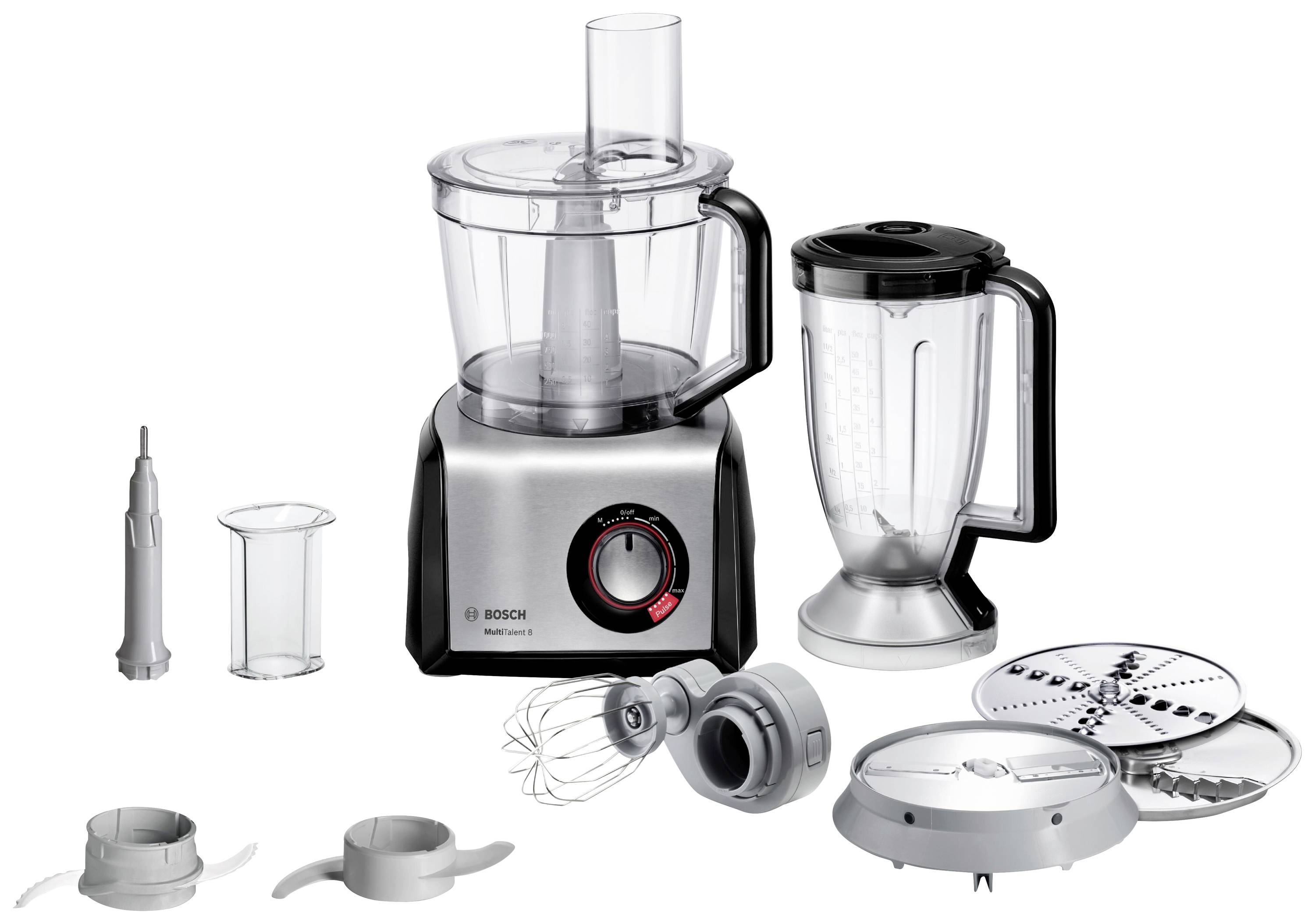 Bosch Haushalt MultiTalent 8 Küchenmaschine 1250 W Silber, Schwarz