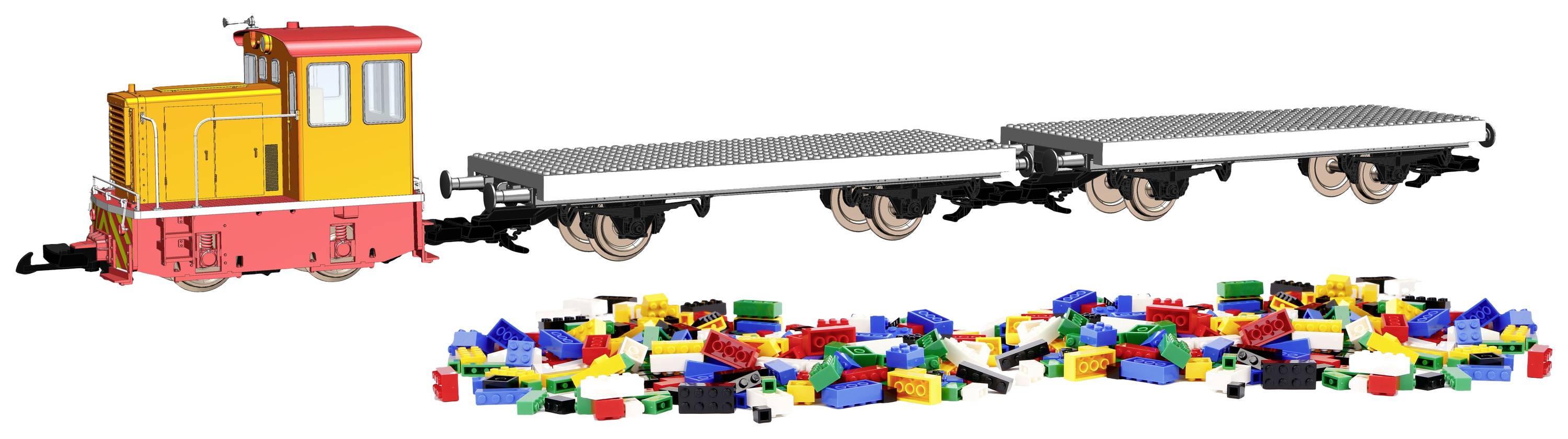 Piko G 37155G Start Set Güterzug "Klemmbausteinwagen" R/C