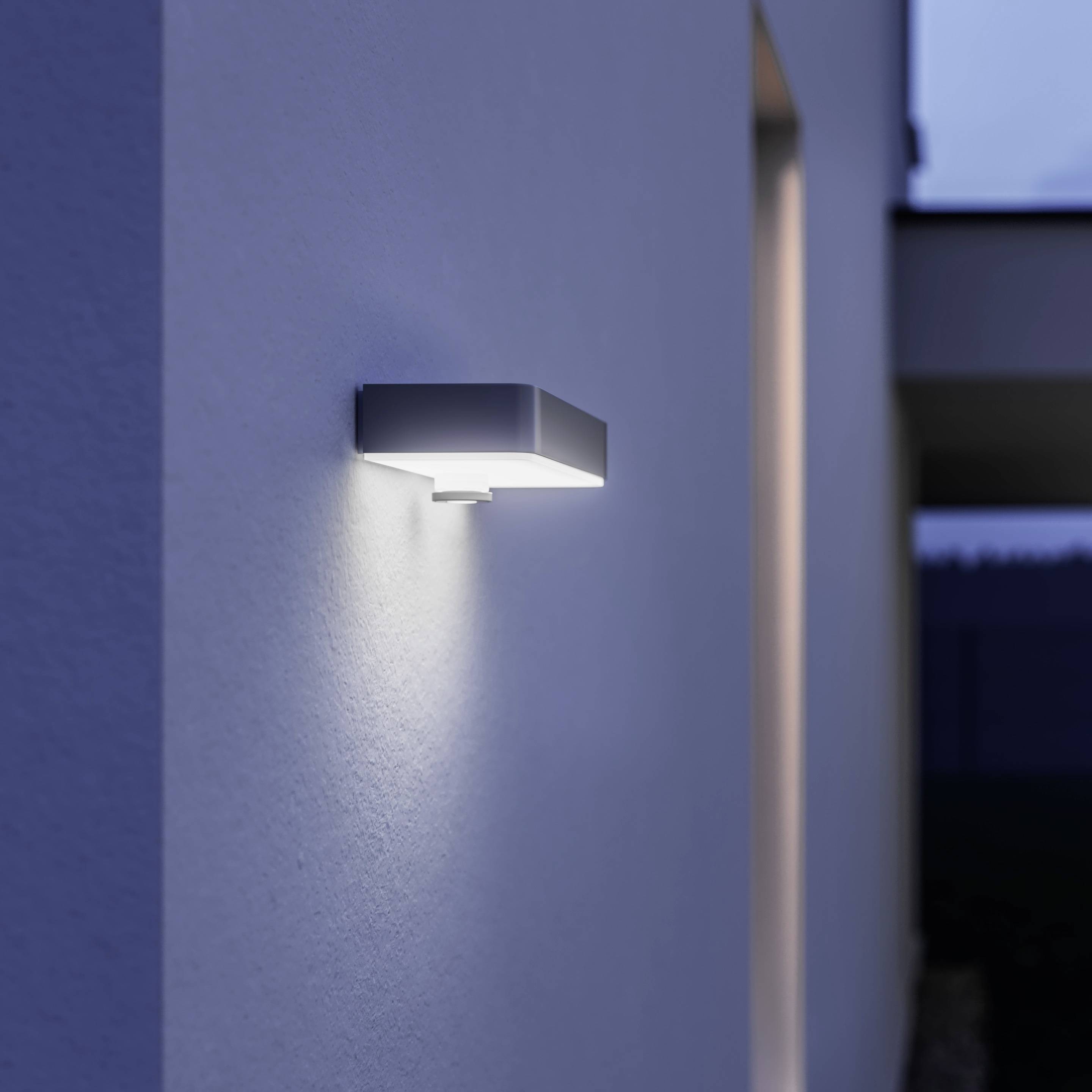 Steinel 052959 XSOLAR SOL-O S ANT Solar-Außenwandleuchte mit Bewegungsmelder LED ohne 1.5W Anthrazit