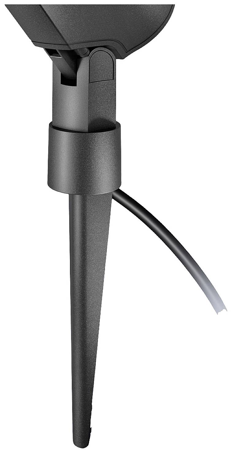 Schwarzer Kunststoffständer mit Kabel, das nach unten führt. Geeignet zur Stabilisierung oder Montage von Geräten.