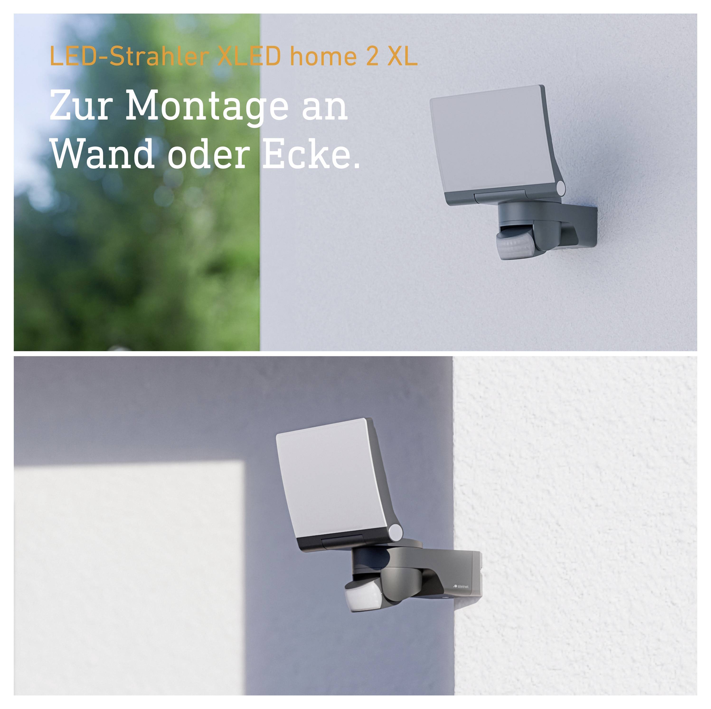 Steinel XLED home 2 XL S graphit 030056 LED-Außenstrahler mit Bewegungsmelder EEK: E (A - G) 19.3 W
