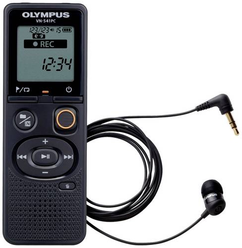 Olympus Digitales Diktiergerät VN-541PC + TP8 Pick-Up Mic. Aufzeichnungsdauer (max.) 2080h Schwarz