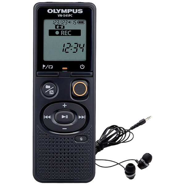 Olympus Digitales Diktiergerät VN-541PC + E39 Earphones Aufzeichnungsdauer (max.) 2080 h Schwarz Ge