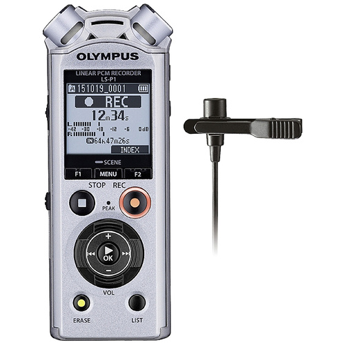 Olympus Digitales Diktiergerät LS-P1 Lavalier Kit Aufzeichnungsdauer (max.) 123 h Silber