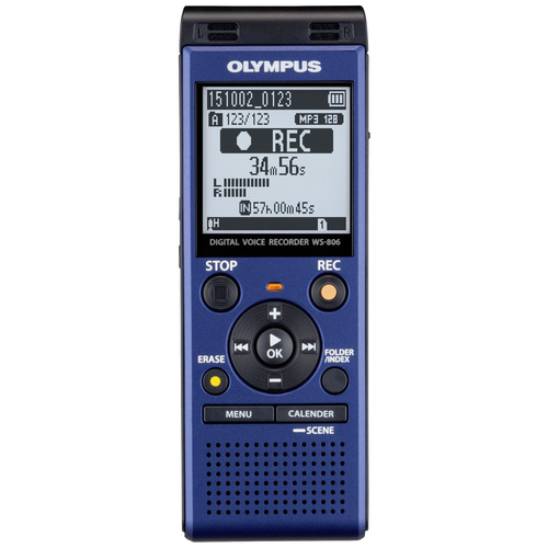 Olympus WS-806 Digitales Diktiergerät Aufzeichnungsdauer (max.) 131h Blau