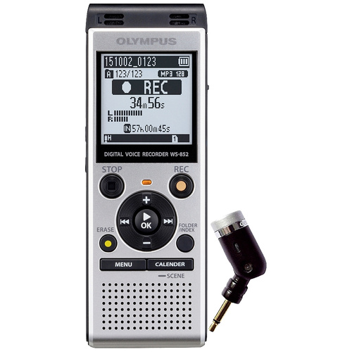 Olympus WS-852 + ME52W Kit Dictaphone numérique Durée d'enregistrement (max.) 1040 h noir,argent