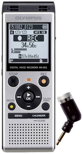 Olympus WS-852 + TP8 Kit Digitales Diktiergerät Aufzeichnungsdauer (max.) 1040h Schwarz/Silber