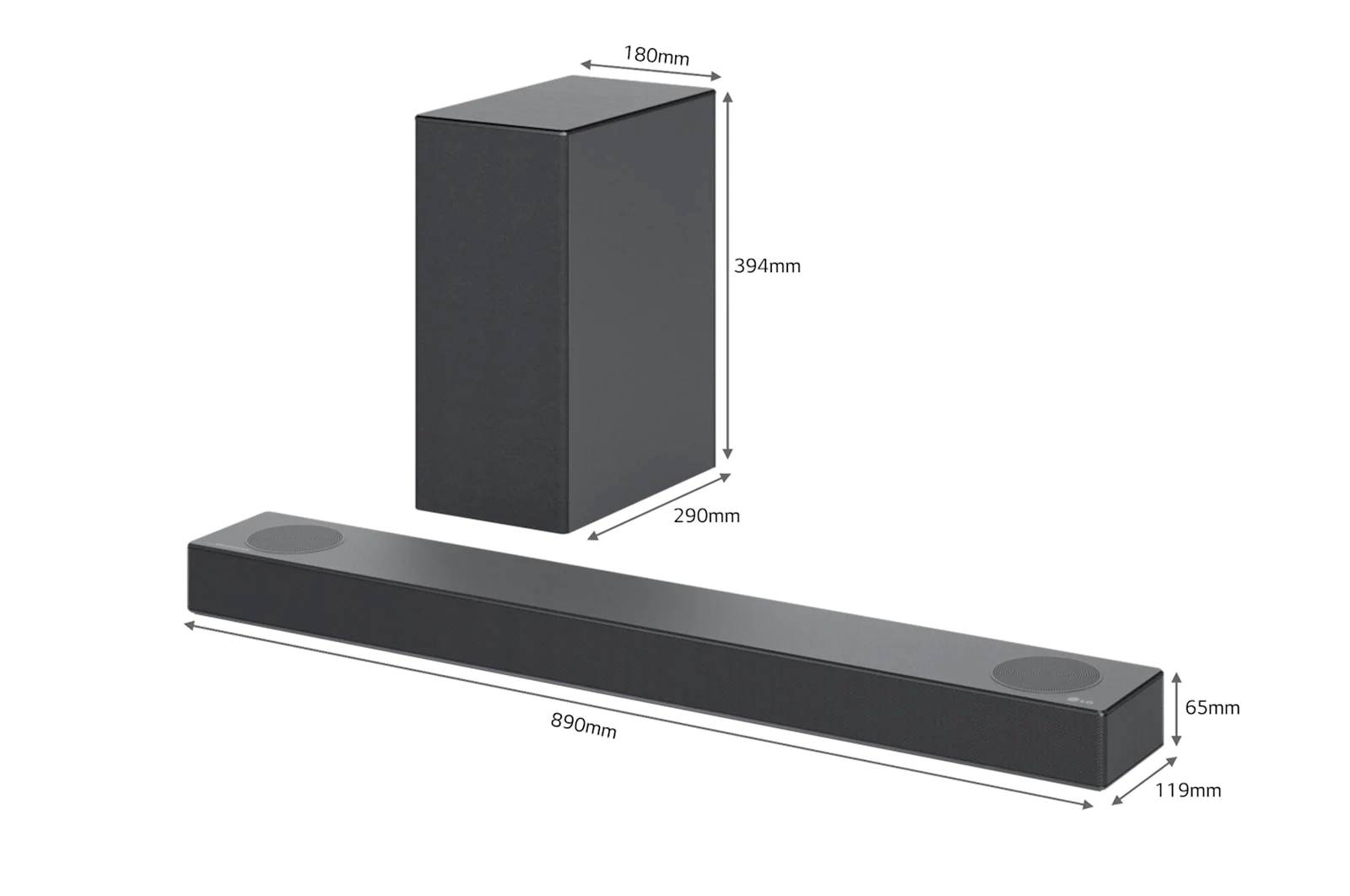 LG Electronics DS75Q.DDEULLK Soundbar Dunkelgrau inkl. kabellosem Subwoofer, WLAN, Bluetooth®, USB