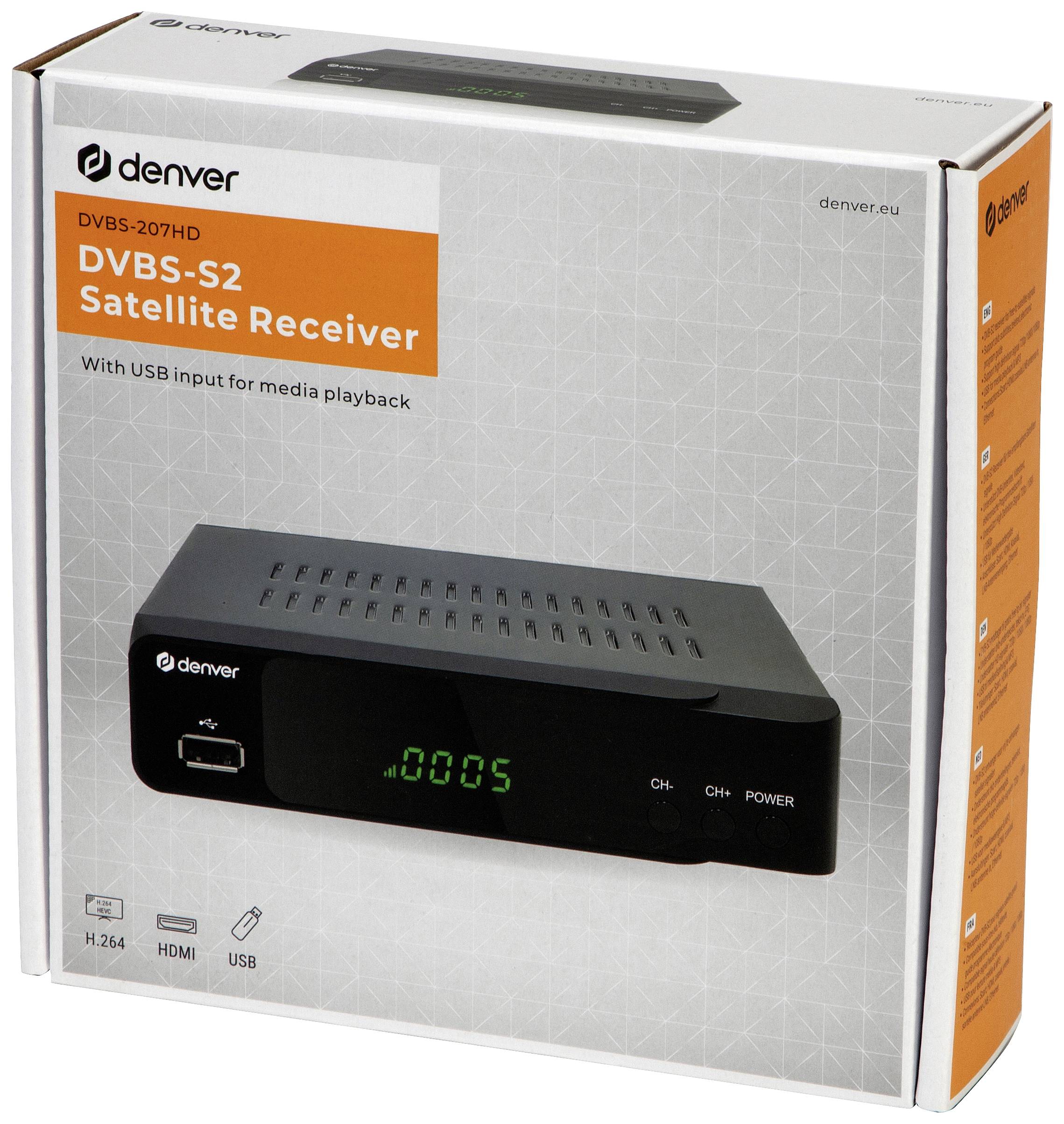 Denver DVBS-207HD HD-SAT-Receiver Front-USB, LAN-fähig Anzahl Tuner: 1