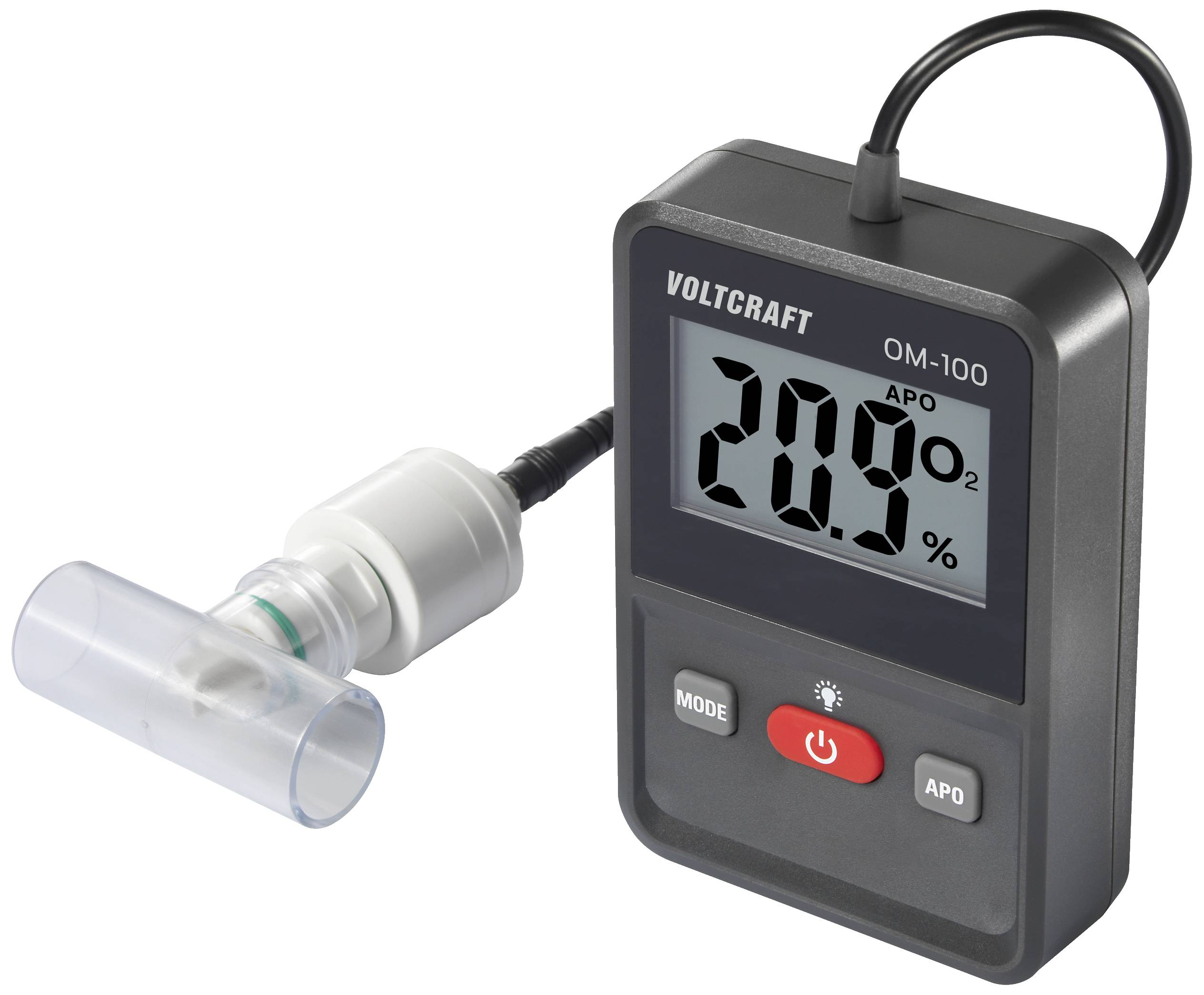 VOLTCRAFT OM-100 Sauerstoff-Messgerät 0 - 100% Sauerstoff-Messgerät kalibriert Werksstandard (ohne Zertifikat)