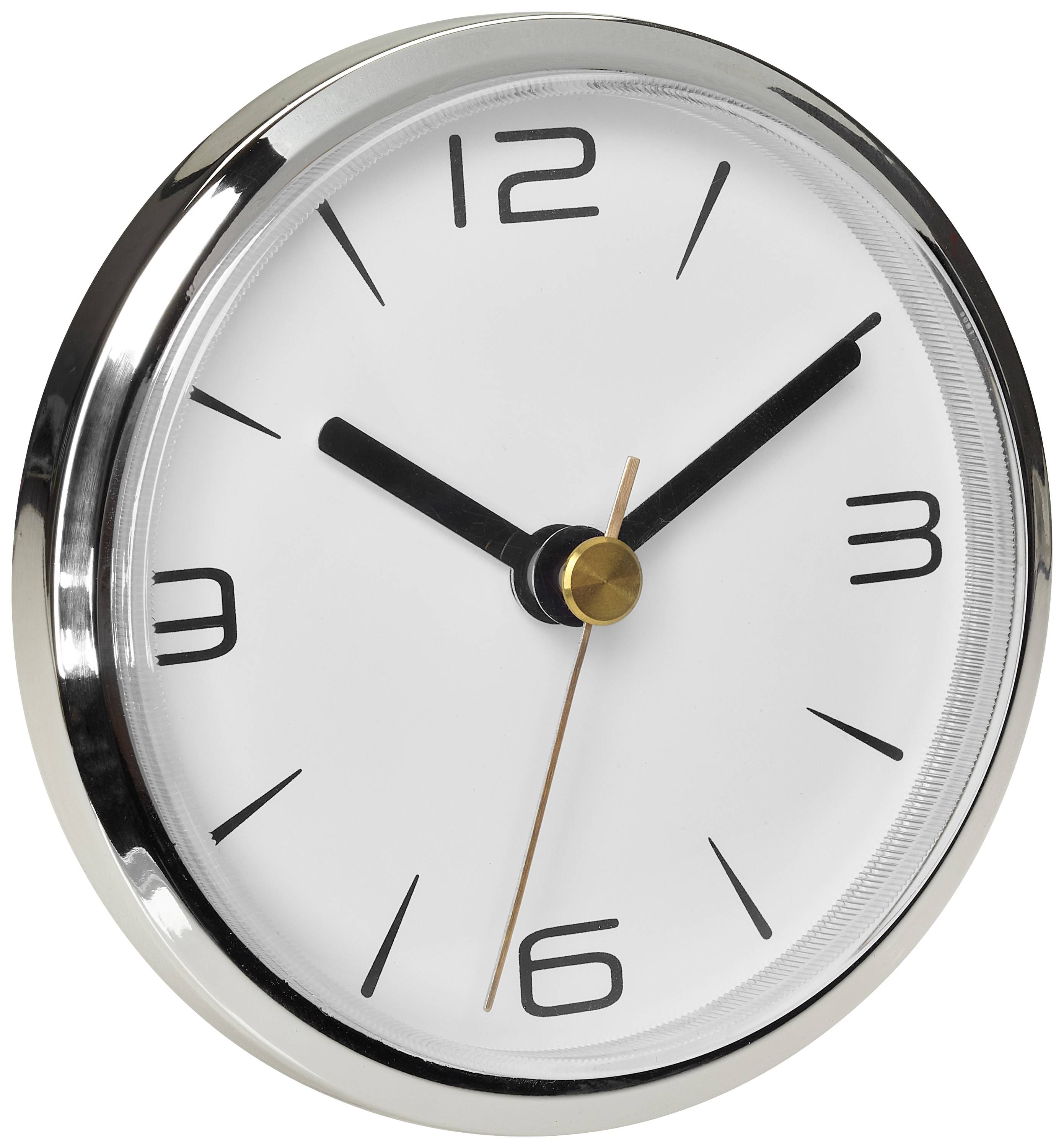 TFA Dostmann 60.3543.02 Funk Funkuhr 90mm x 36mm Chrom (glänzend) zum Einbau