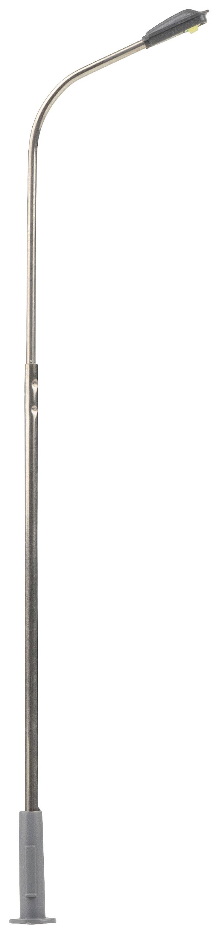 Eine lange, schlanke Stehlampe mit gebogenem Hals und kleinem Lampenkopf, geeignet für gezielte Beleuchtung in modernen Innenräumen.