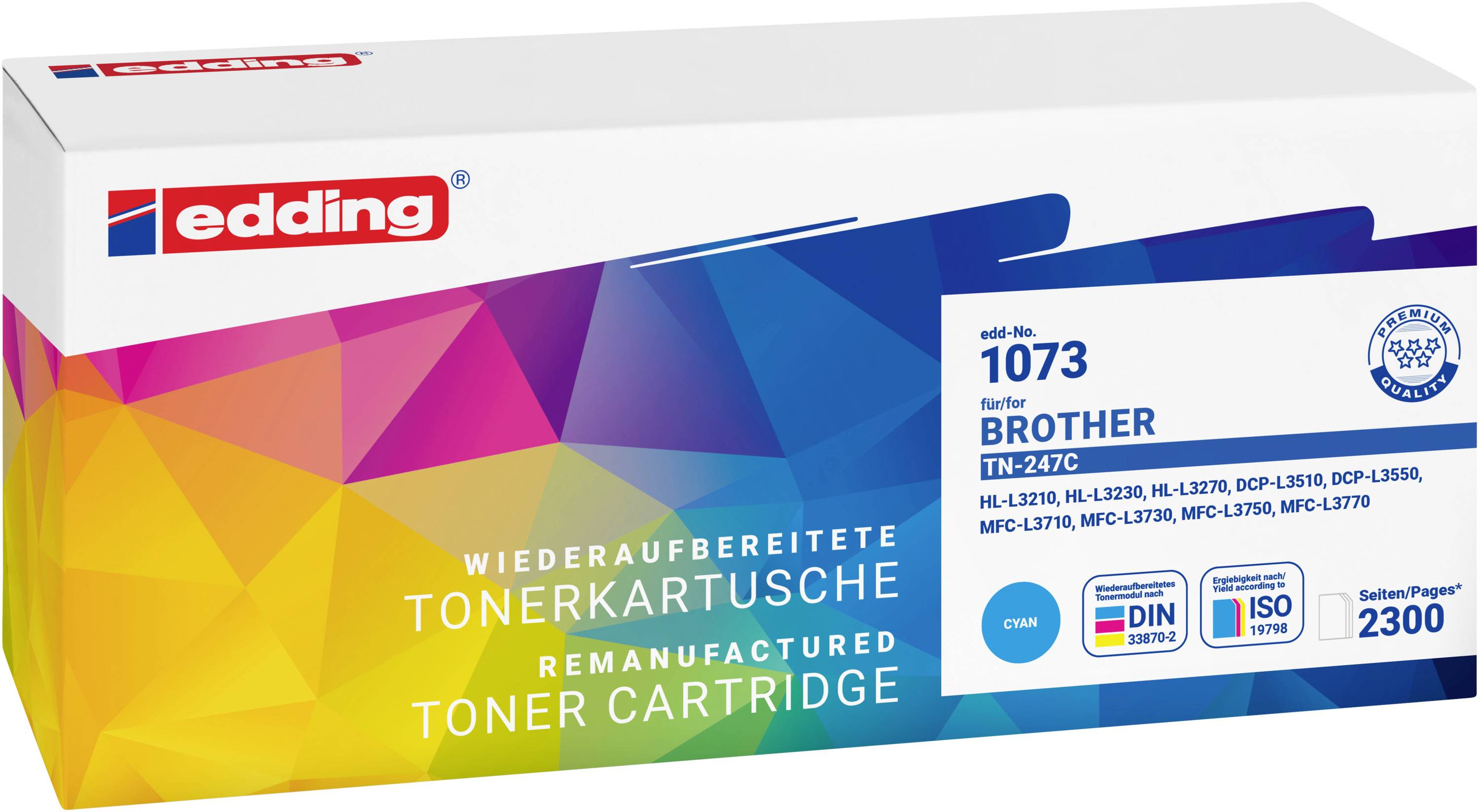 Edding Toner ersetzt Brother TN-247C Kompatibel Cyan 2300 Seiten EDD-1073 18-1073