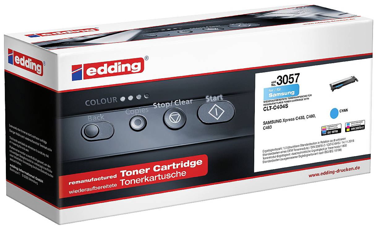 Edding Tonerkassette ersetzt Samsung CLT-C404S Kompatibel Cyan 1000 Seiten EDD-3057