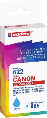 Edding Druckerpatrone ersetzt Canon CLI-581XXLC Kompatibel Cyan EDD-622 18-622