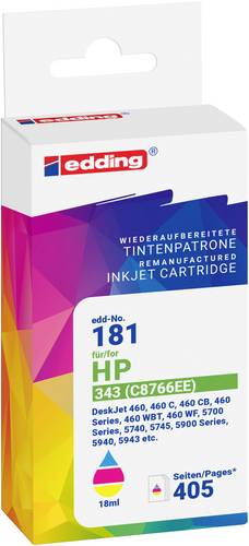Edding Druckerpatrone ersetzt HP 343 (C8766EE) Kompatibel Color EDD-181 18-181