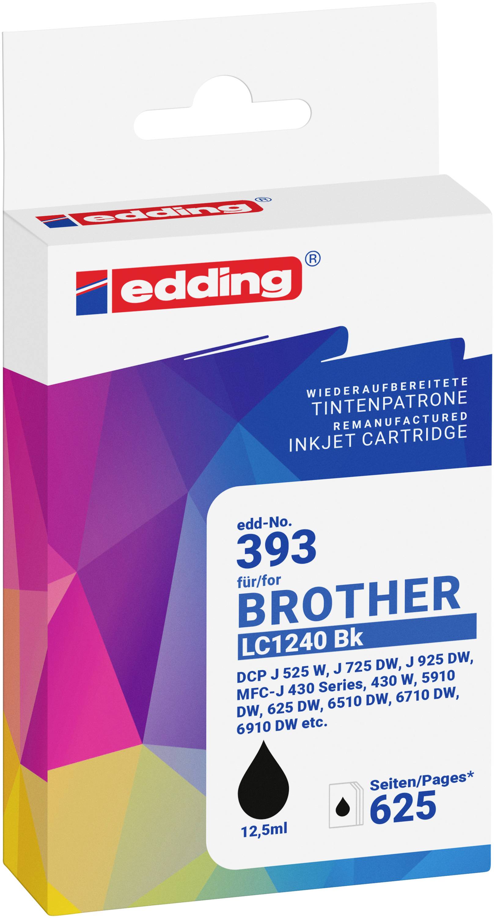 Edding Druckerpatrone ersetzt Brother LC1240BK Kompatibel Schwarz EDD-393 18-393
