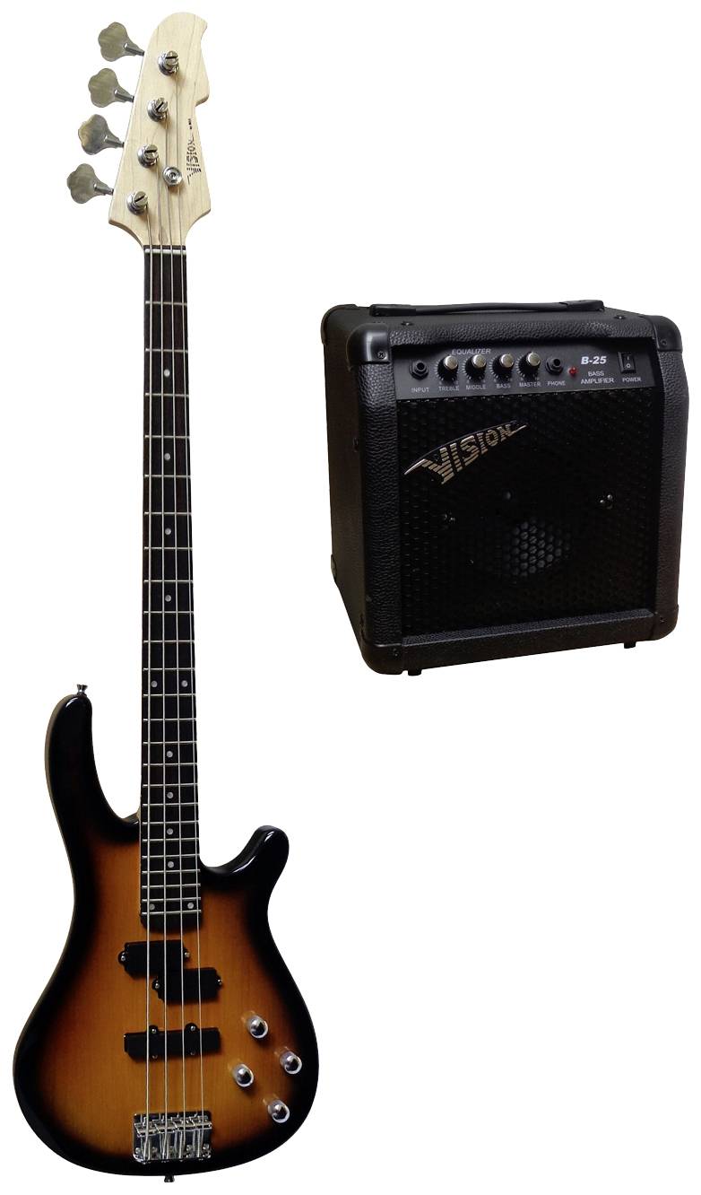 MSA Musikinstrumente JB 8 SB Set B 25 E-Bass Holz inkl. Verstärker