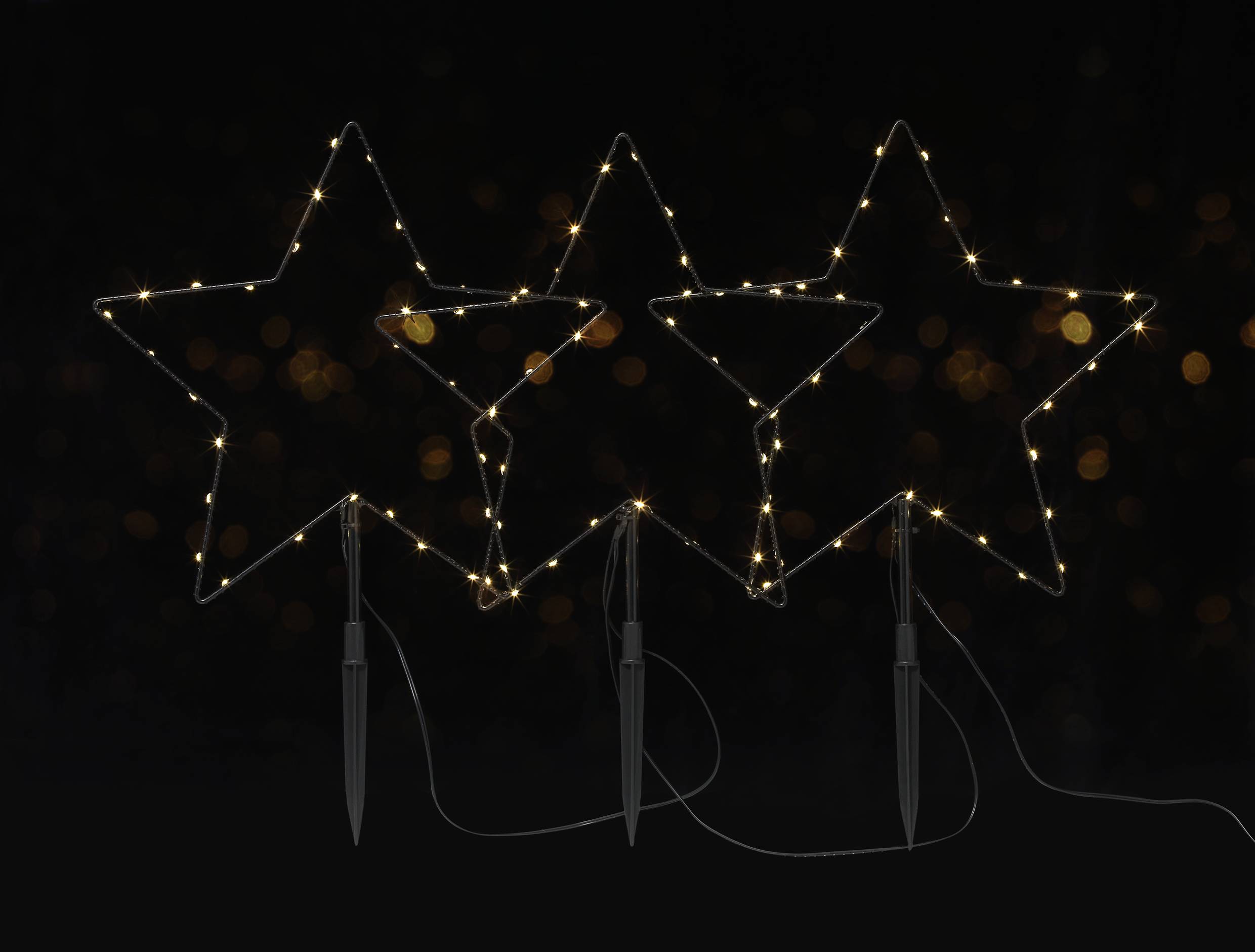 Sygonix SY-5149664 Sterne Warmweiß LED Schwarz Timer