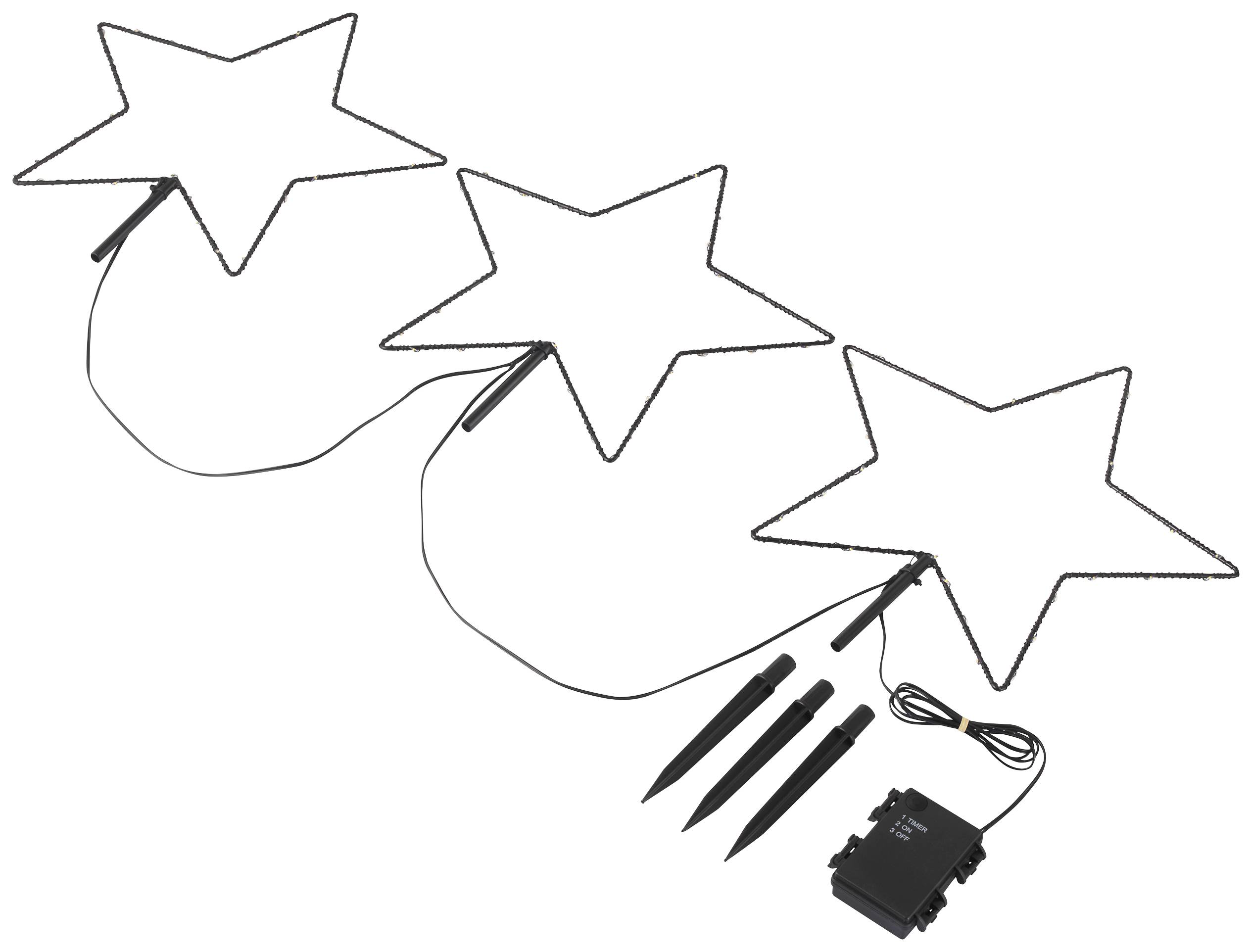 Sygonix SY-5149664 Sterne Warmweiß LED Schwarz Timer