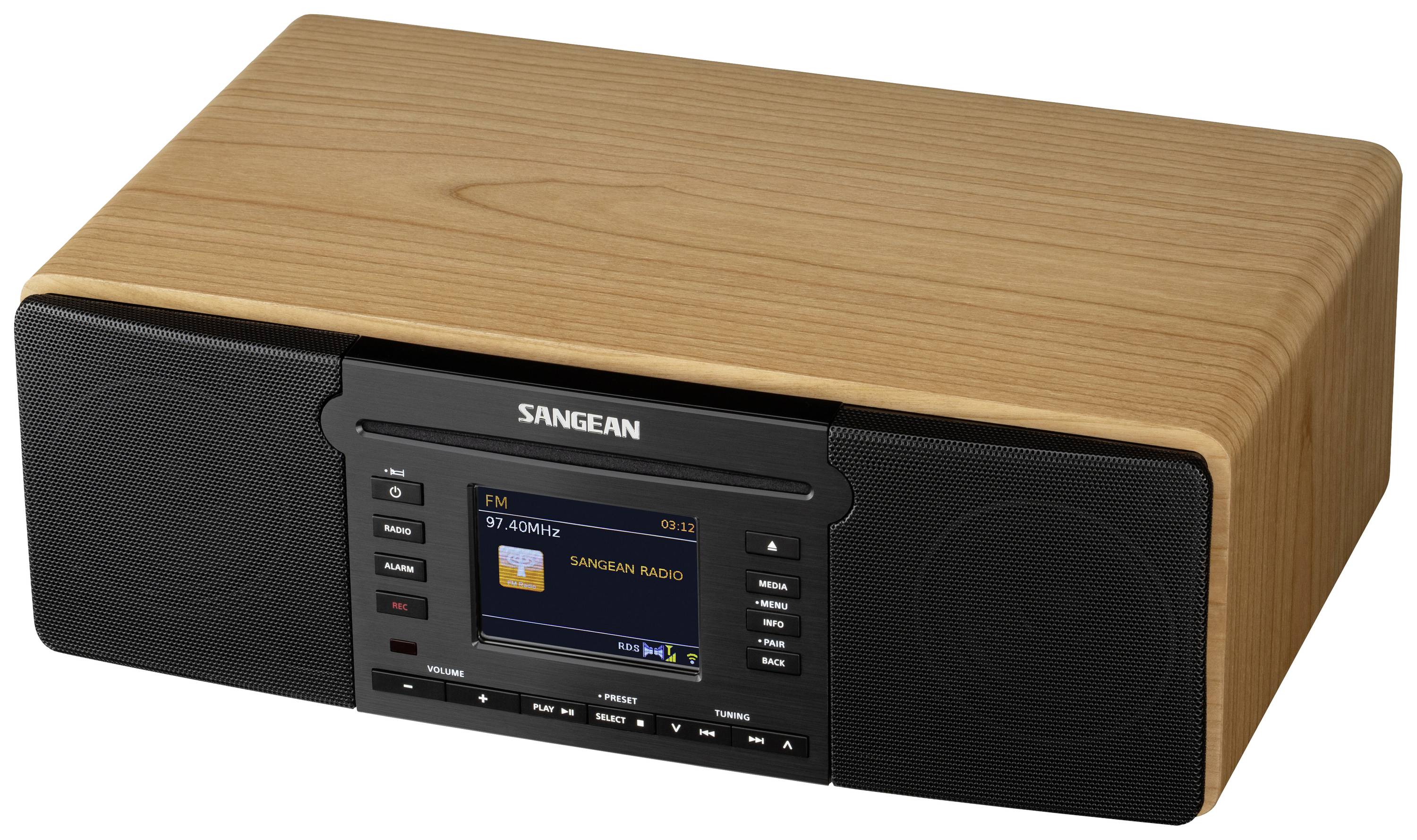 Sangean DDR-66 BT Internet CD-Radio Internet, DAB+, FM CD, USB, SD, AUX, Bluetooth®, Internetradio Aufnahmefunktion, Weckfunktion Schwarz, Walnuss