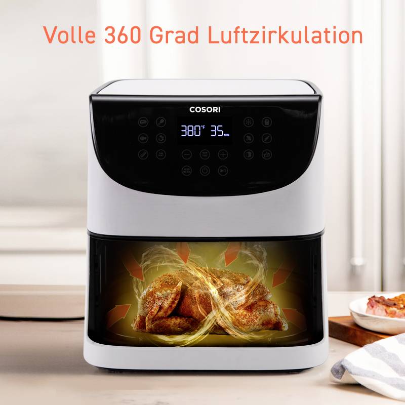 Cosori CP158-AF-RXW Heißluft-Fritteuse 5.5l 1700W Antihaftbeschichtung, BPA-frei, mit Display, Timerfunktion, Überhitzungsschutz