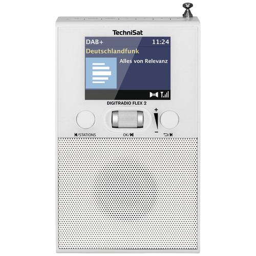 TechniSat DIGITRADIO FLEX 2 Steckdosenradio DAB+, UKW Bluetooth® Inkl. Lautsprecherbox, Weckfunktion Weiß