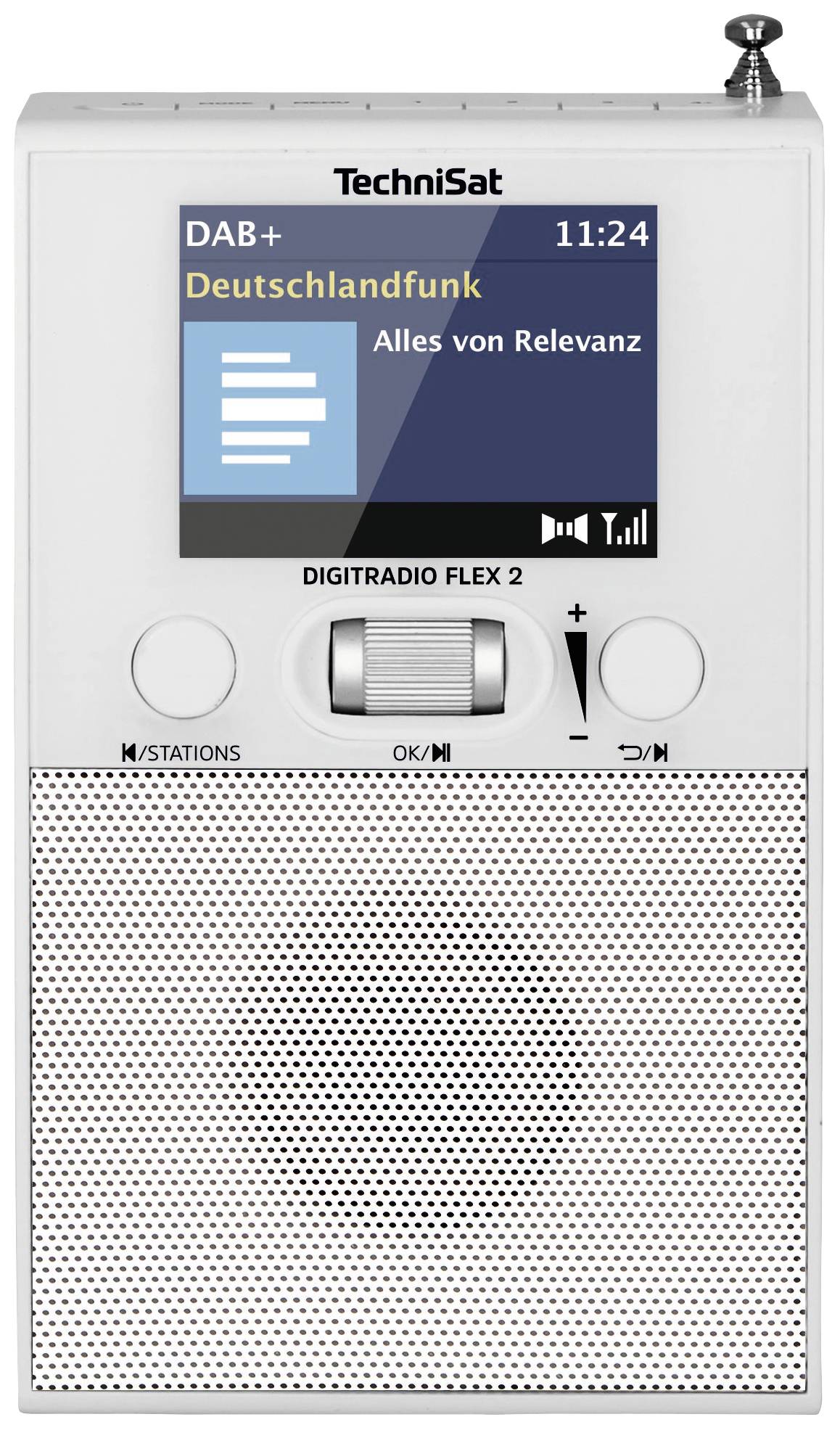TechniSat DIGITRADIO FLEX 2 Steckdosenradio DAB+, UKW Bluetooth® Inkl. Lautsprecherbox, Weckfunktion Weiß