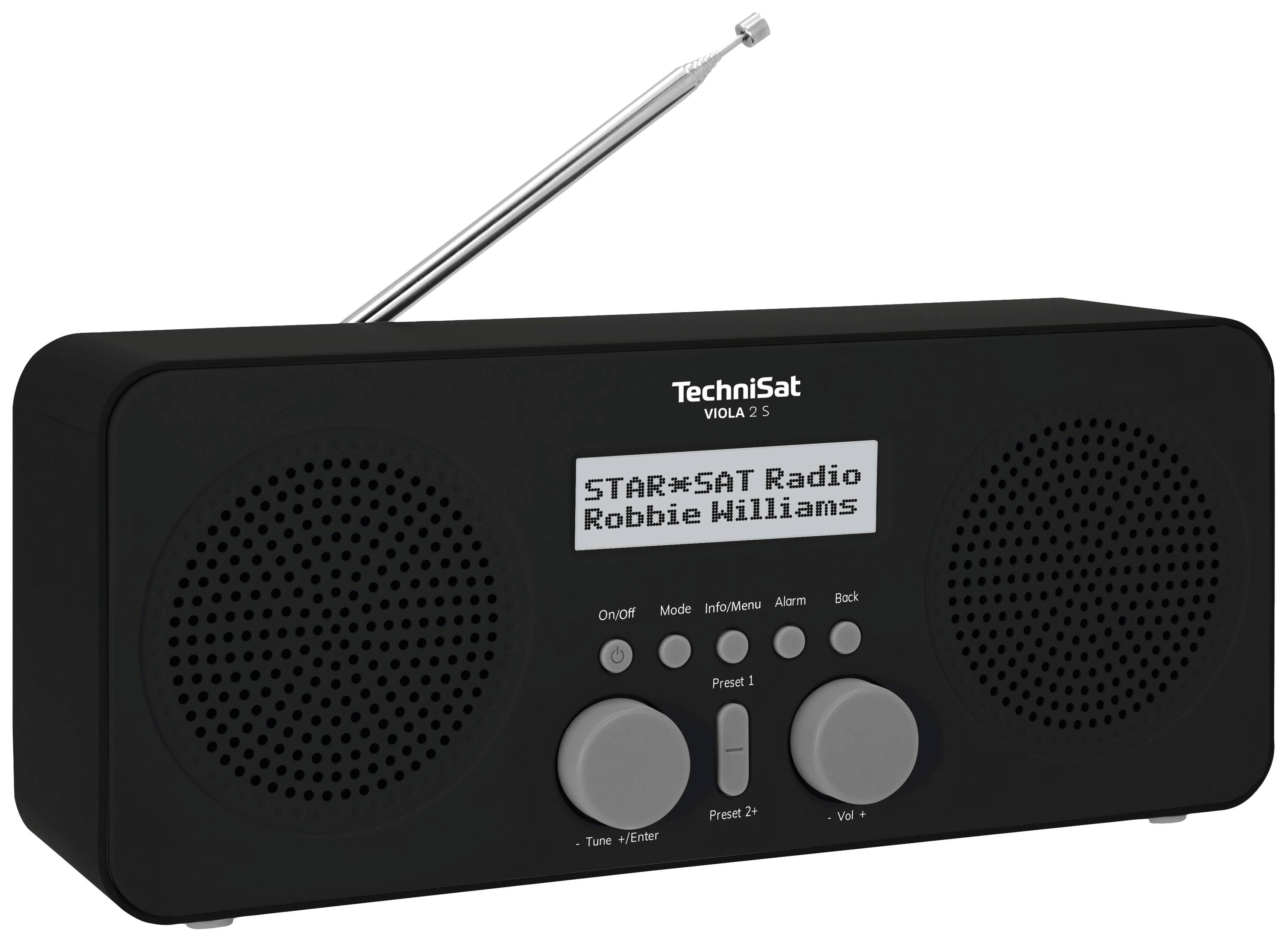TechniSat Viola 2 S, schwarz Kofferradio DAB+, UKW Inkl. Lautsprecherbox, Weckfunktion Schwarz