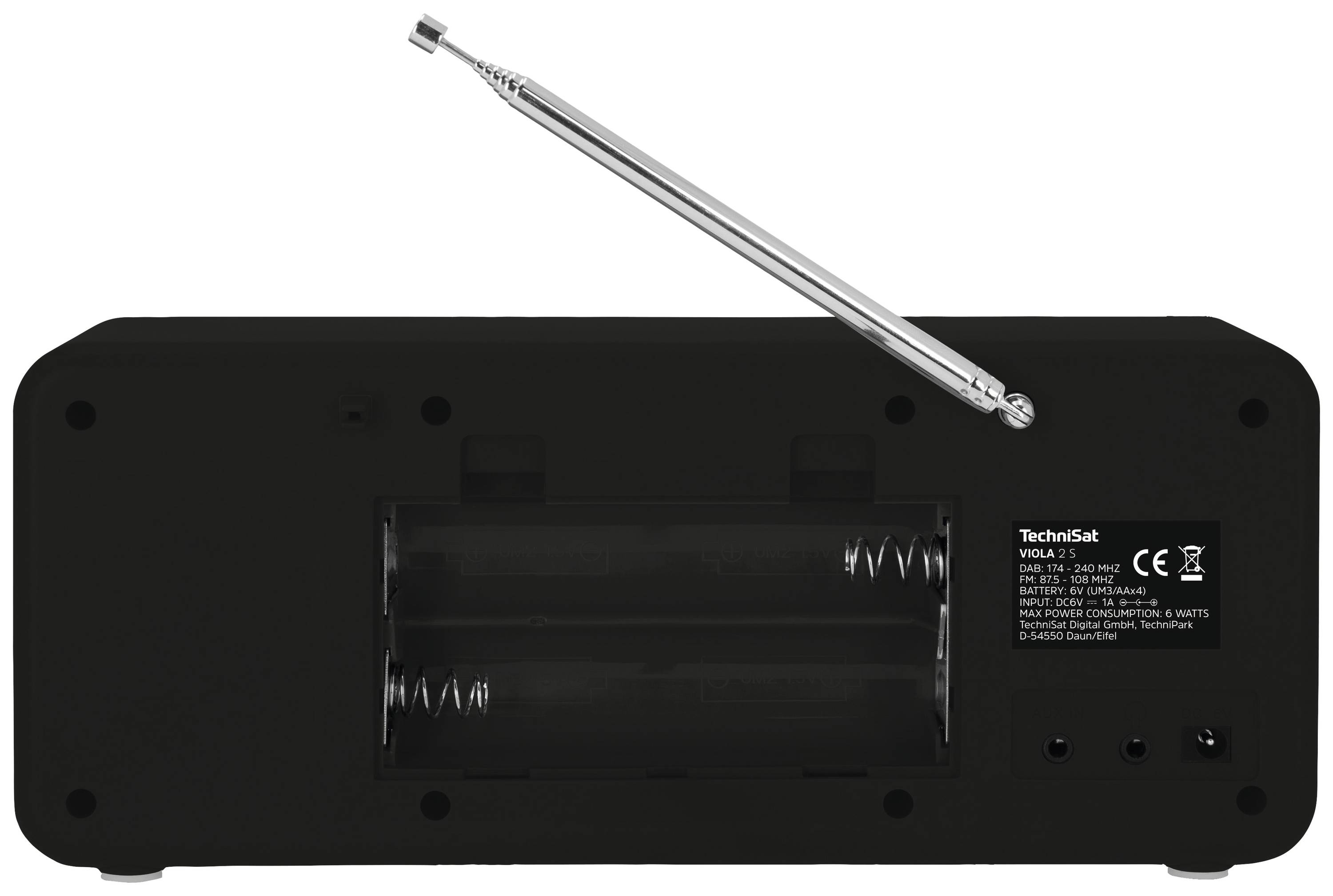 TechniSat Viola 2 S, schwarz Kofferradio DAB+, UKW Inkl. Lautsprecherbox, Weckfunktion Schwarz