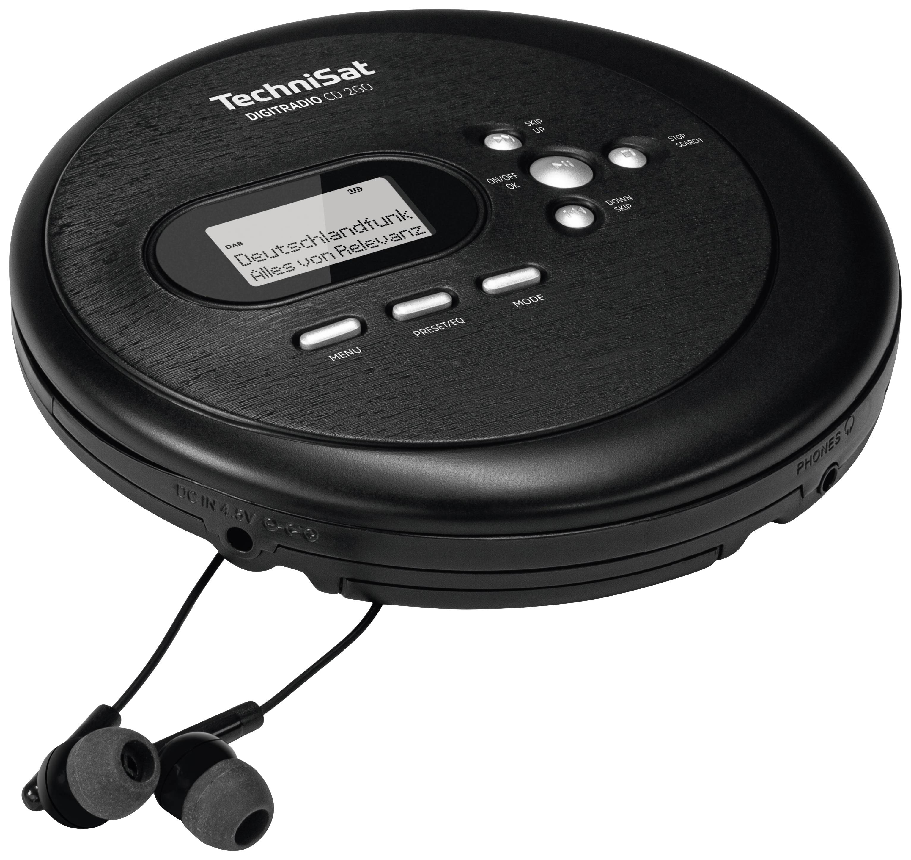TechniSat Digitradio CD 2GO BT CD-Radio DAB+, UKW Bluetooth®, CD Schwarz