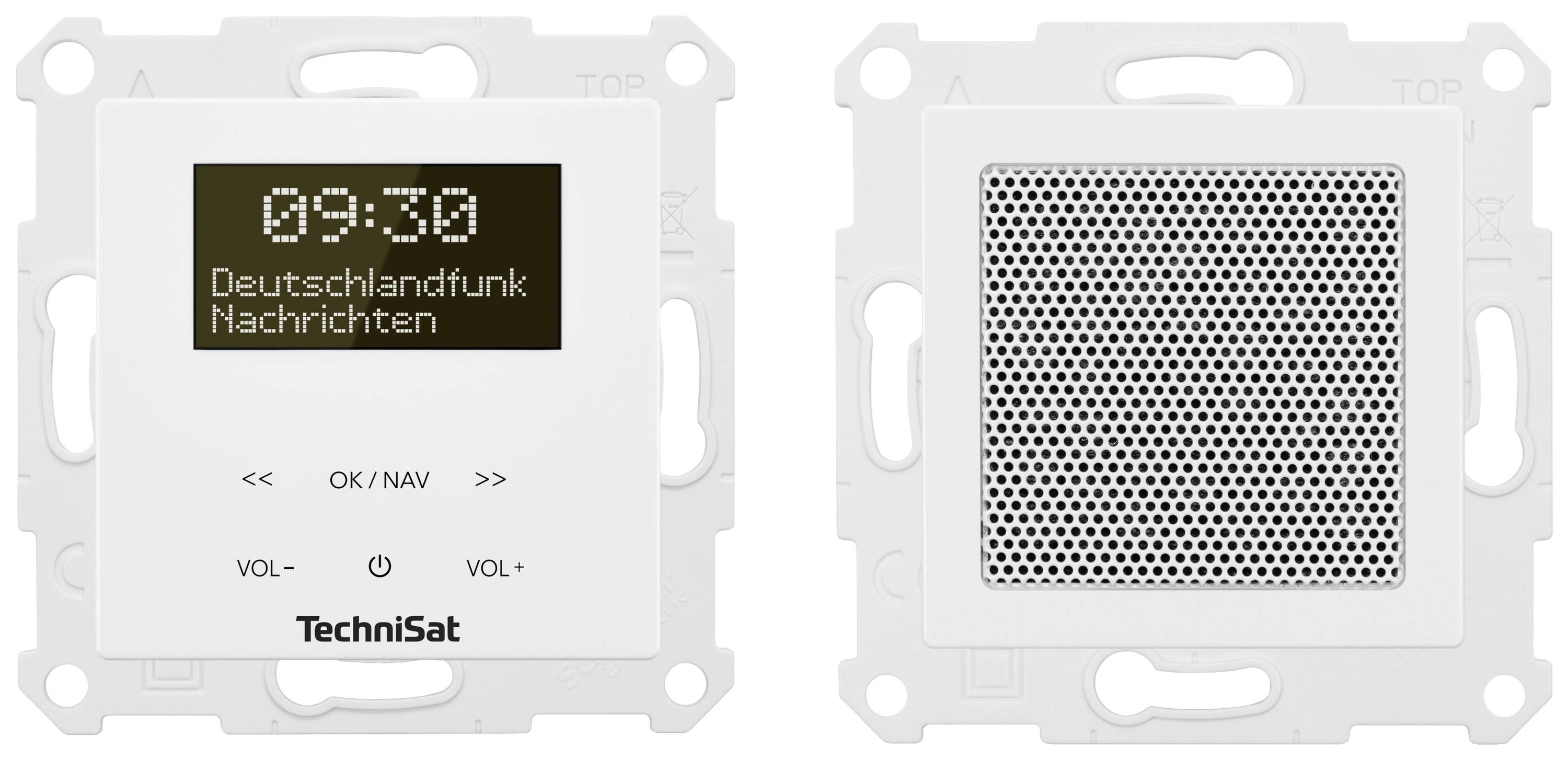 TechniSat DIGITRADIO UP 55, weiß Steckdosenradio DAB+, UKW Bluetooth® Inkl. Lautsprecherbox, Weckfunktion Weiß