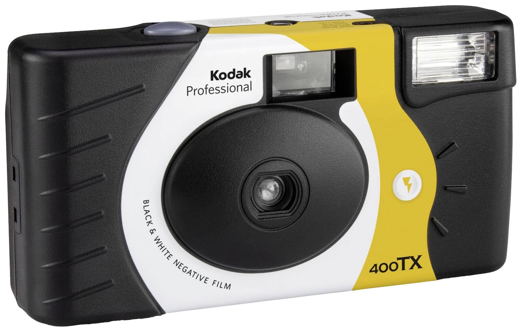 Einwegkamera 'Kodak Professional 400TX' mit Blitz für Schwarz-Weiß-Negativfilm.